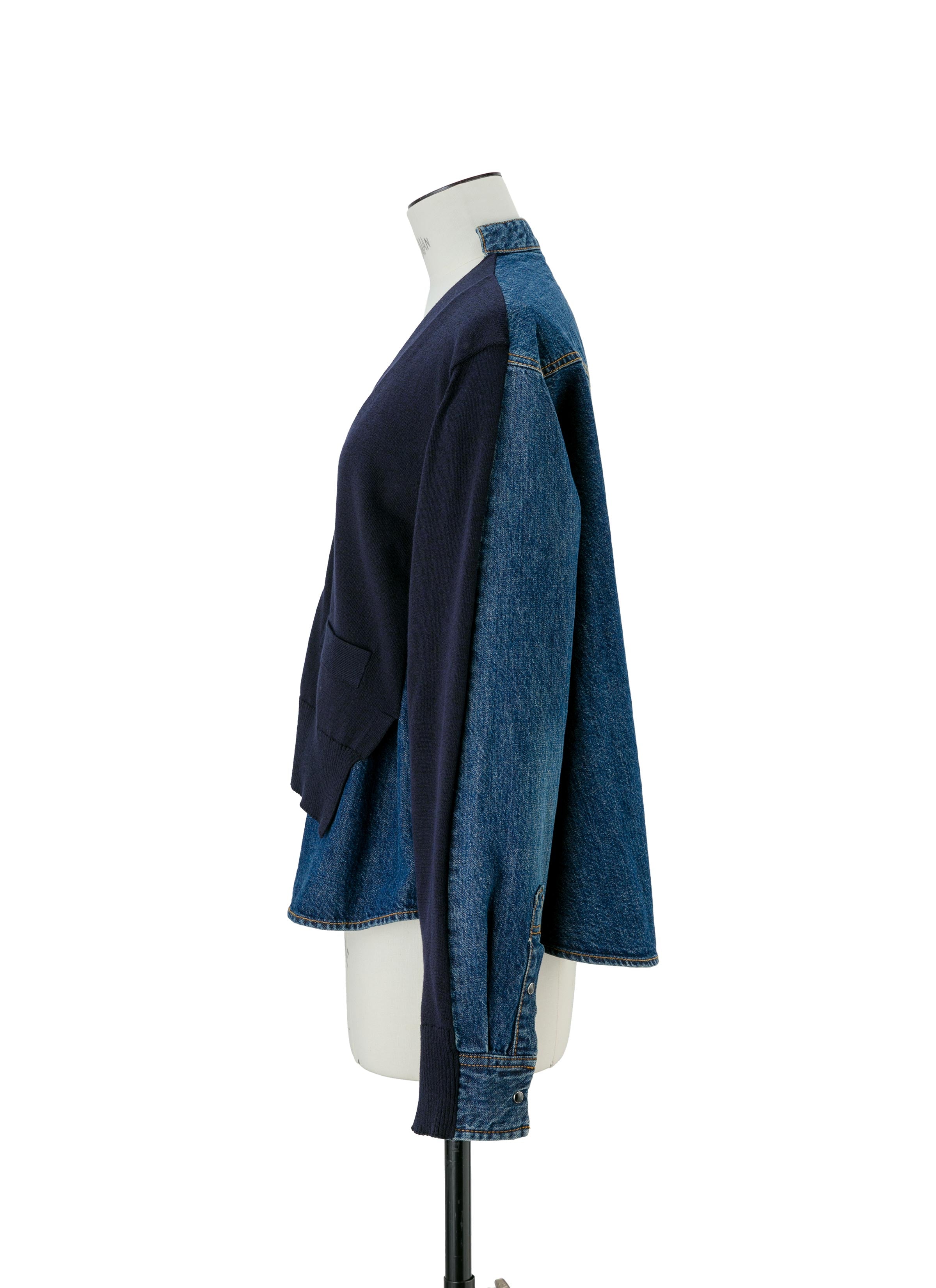 Denim x Knit Cardigan