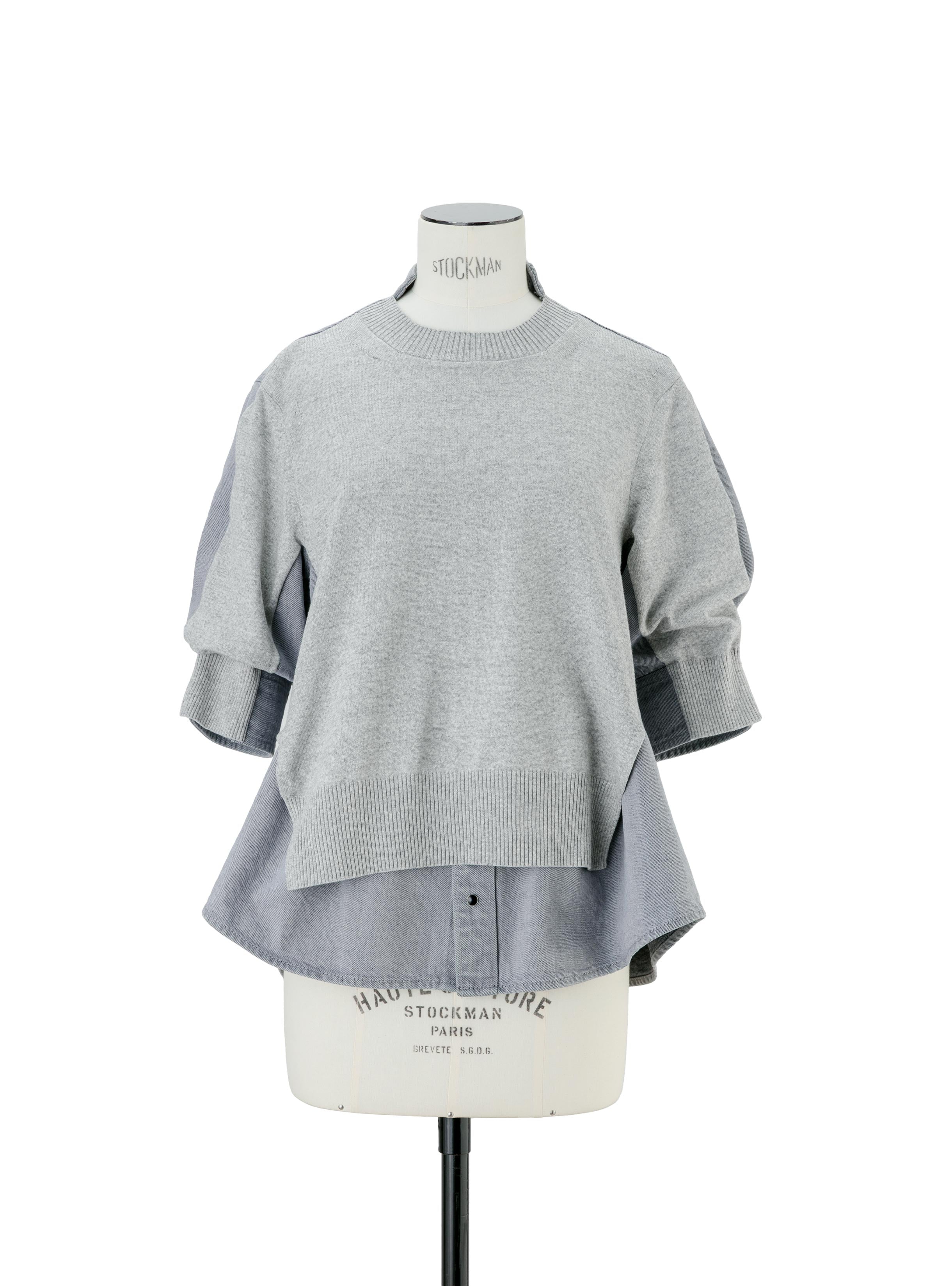 Denim x Knit Pullover