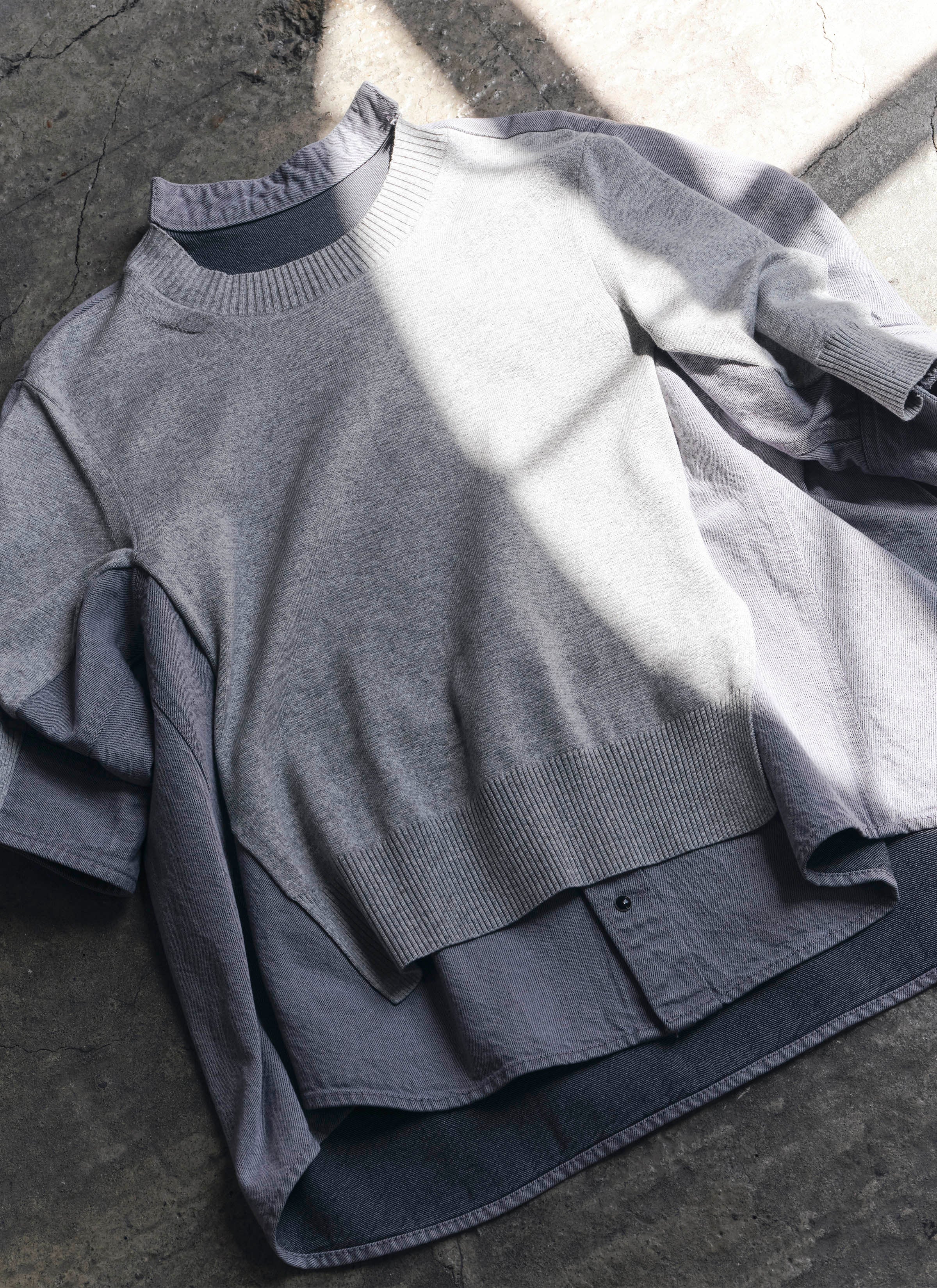 Denim x Knit Pullover