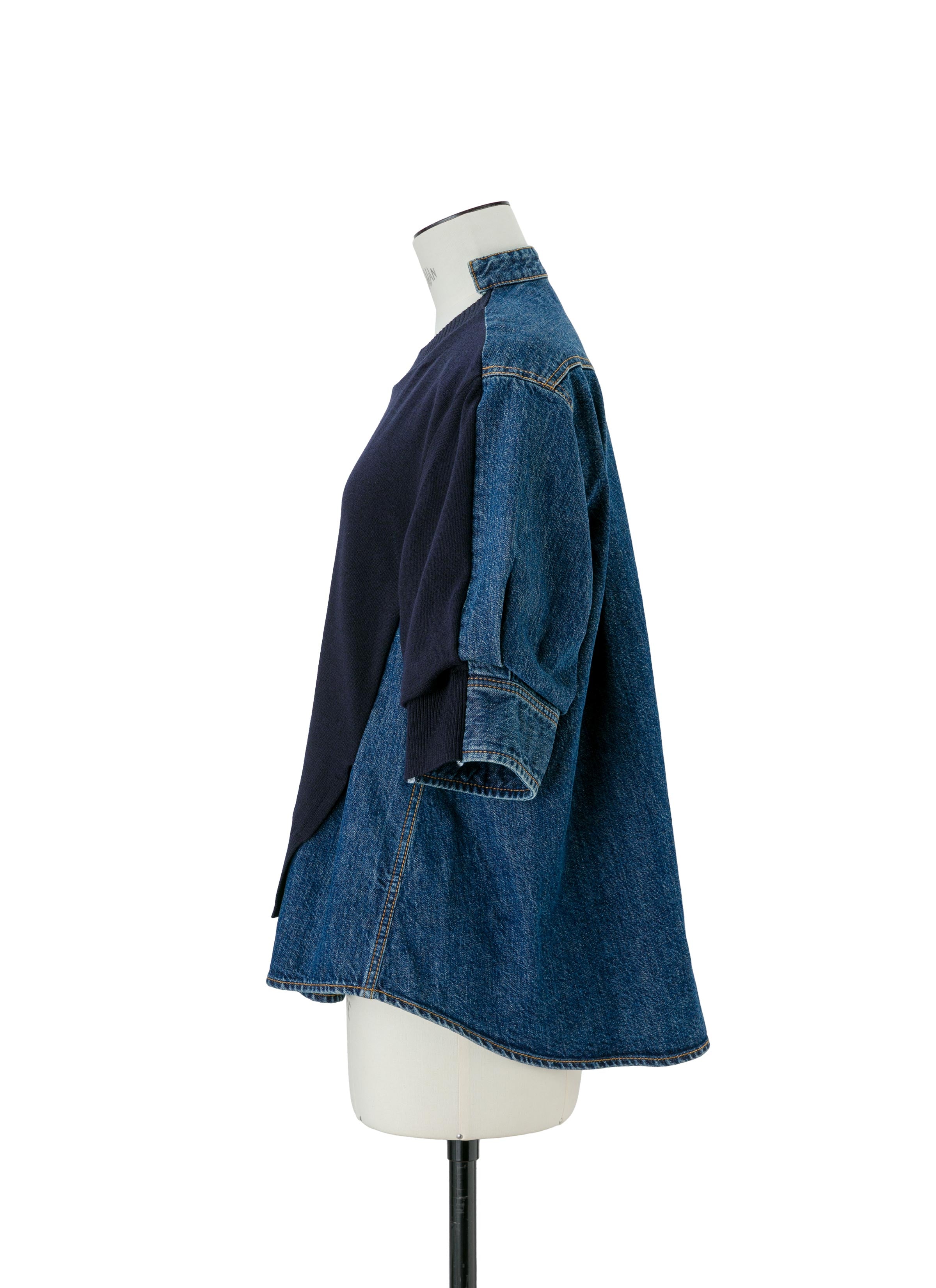Denim x Knit Pullover