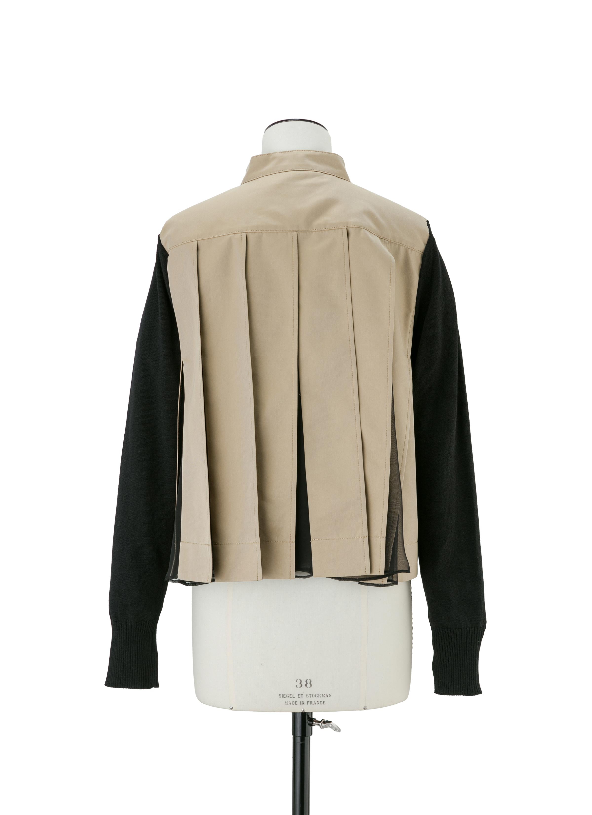 Cotton Gabardine x Knit Cardigan