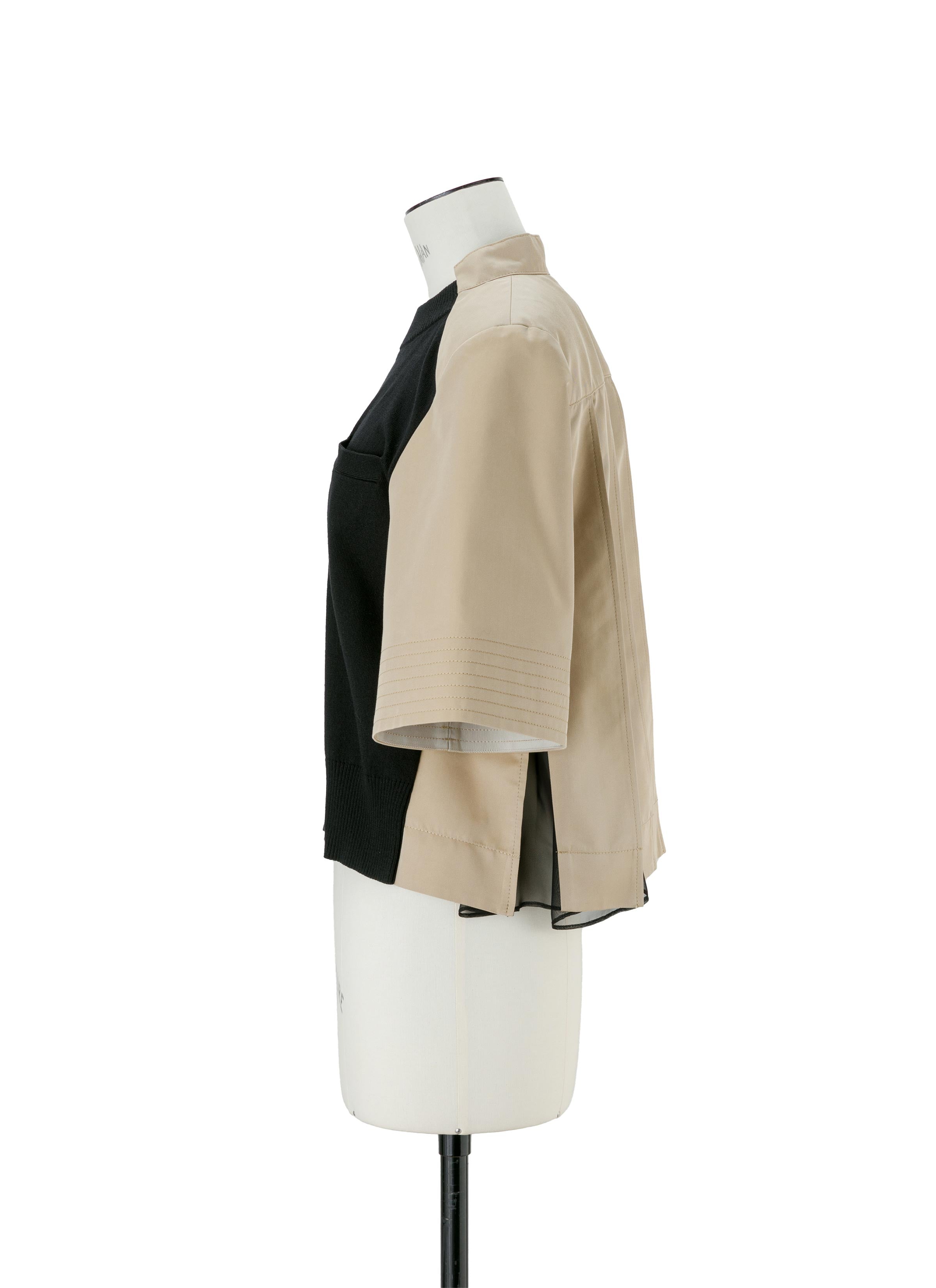 Cotton Gabardine x Knit Pullover
