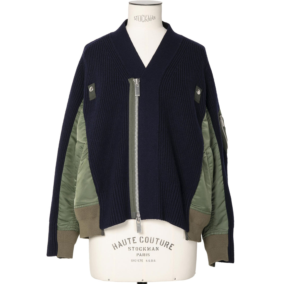 Wool Knit x Nylon Twill Cardigan | sacai Official Store サカイ 
