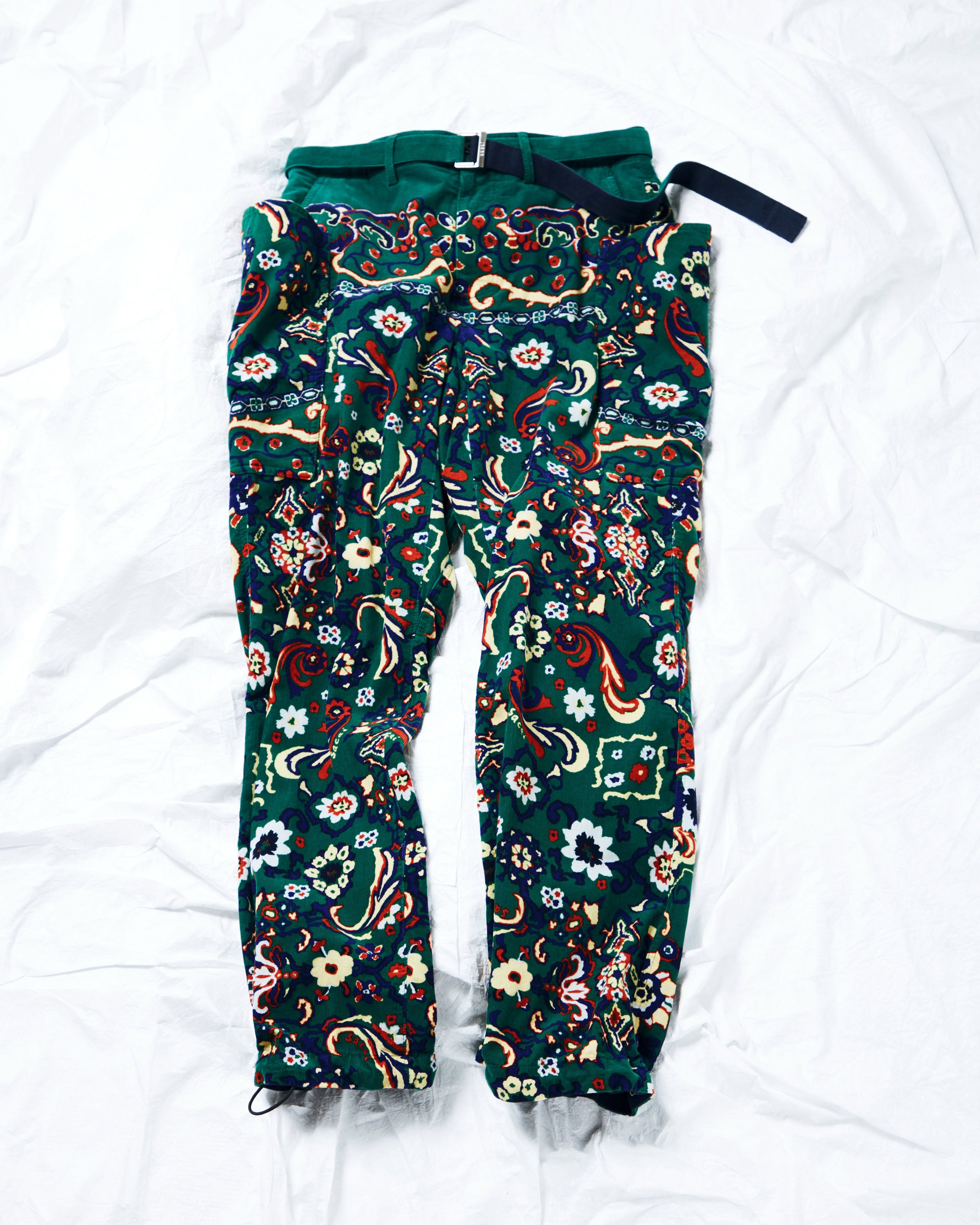 Floral Print Corduroy Pants