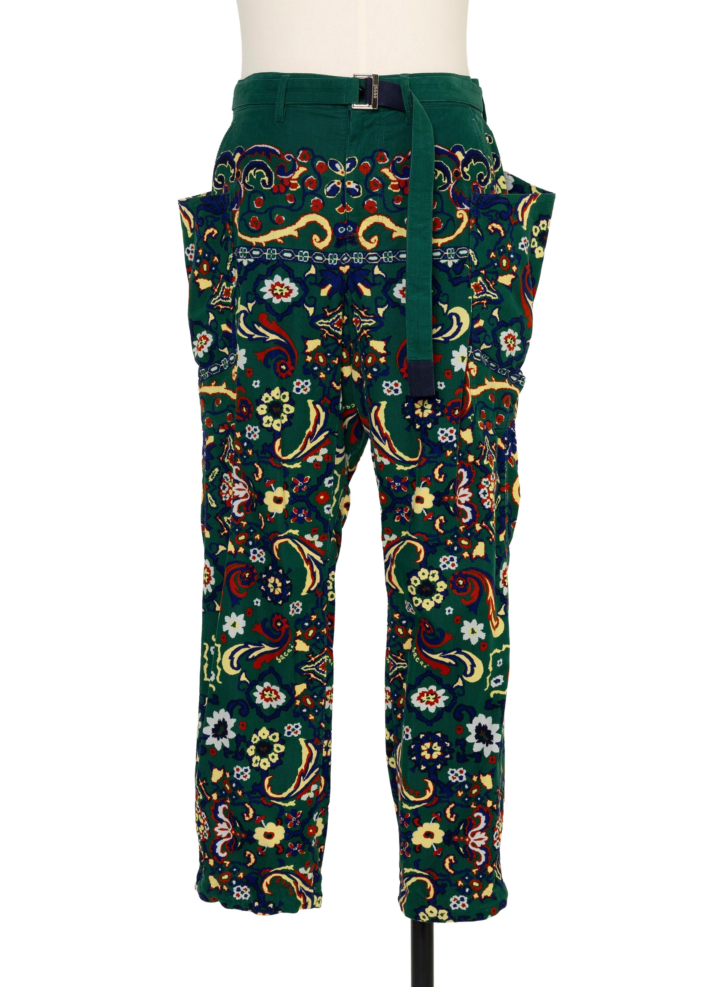 floral-print-corduroy-pants