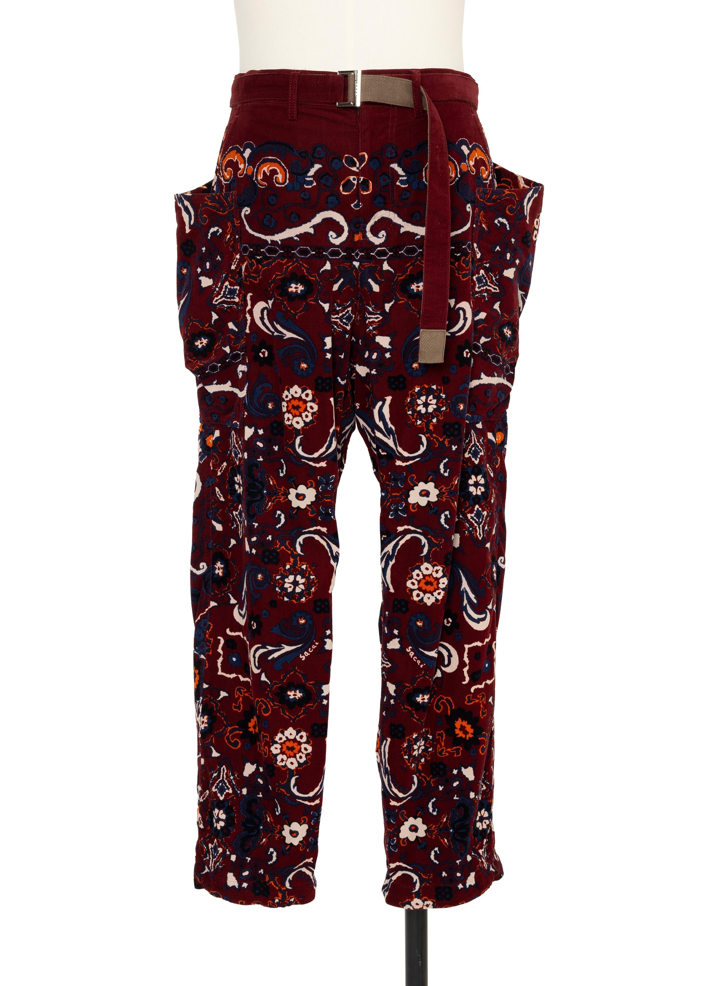 floral-print-corduroy-pants
