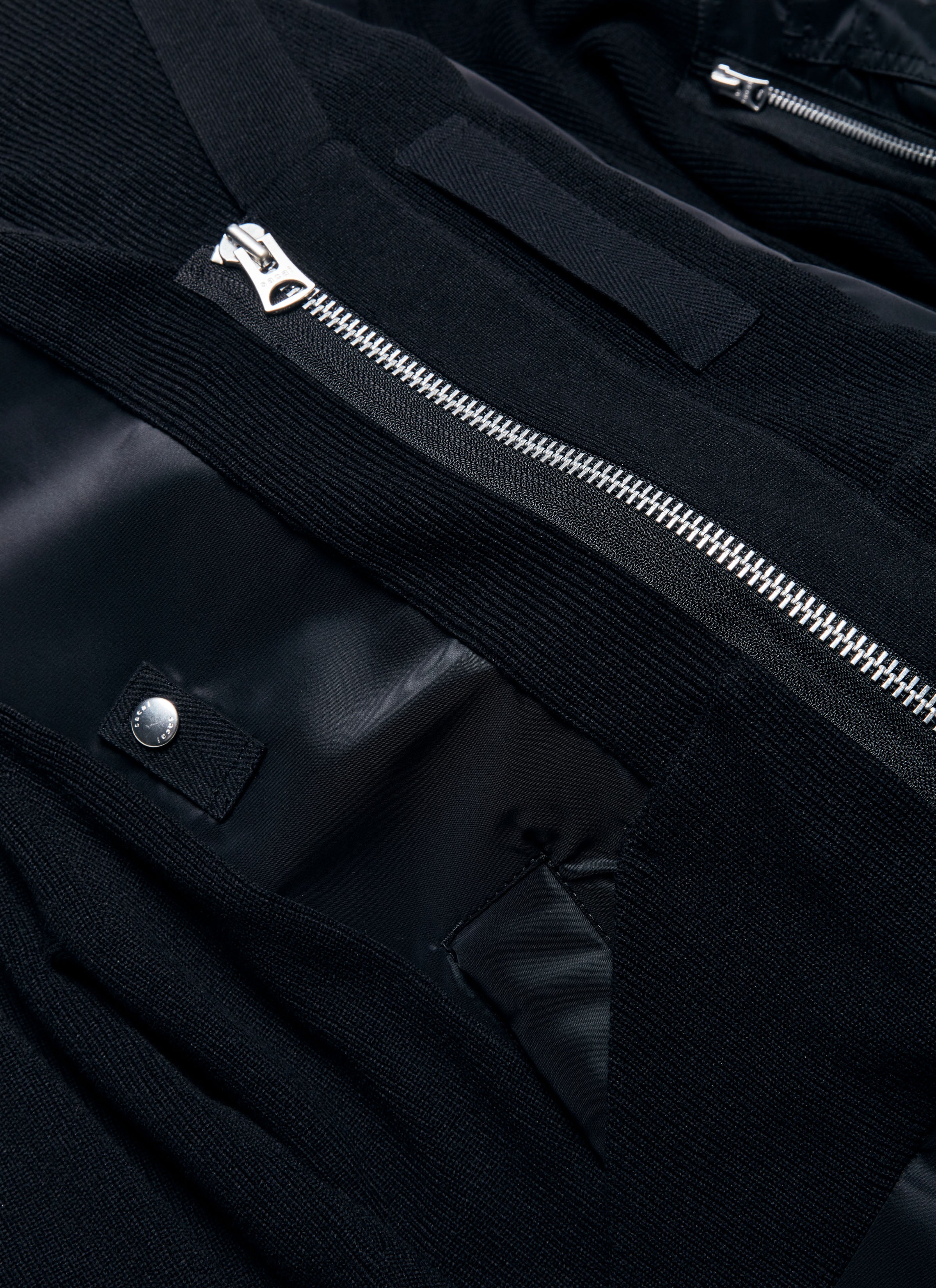 Nylon Twill x  Knit Blouson