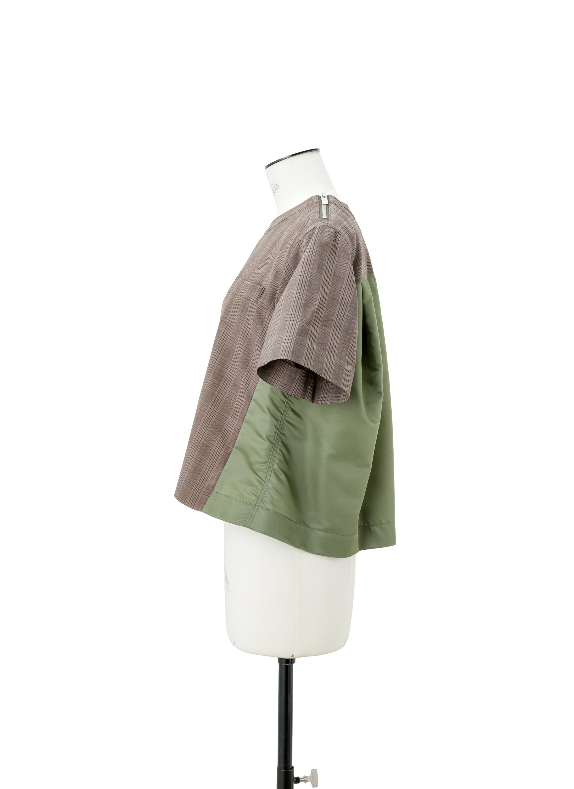Wool Silk Suiting x Nylon Twill Pullover