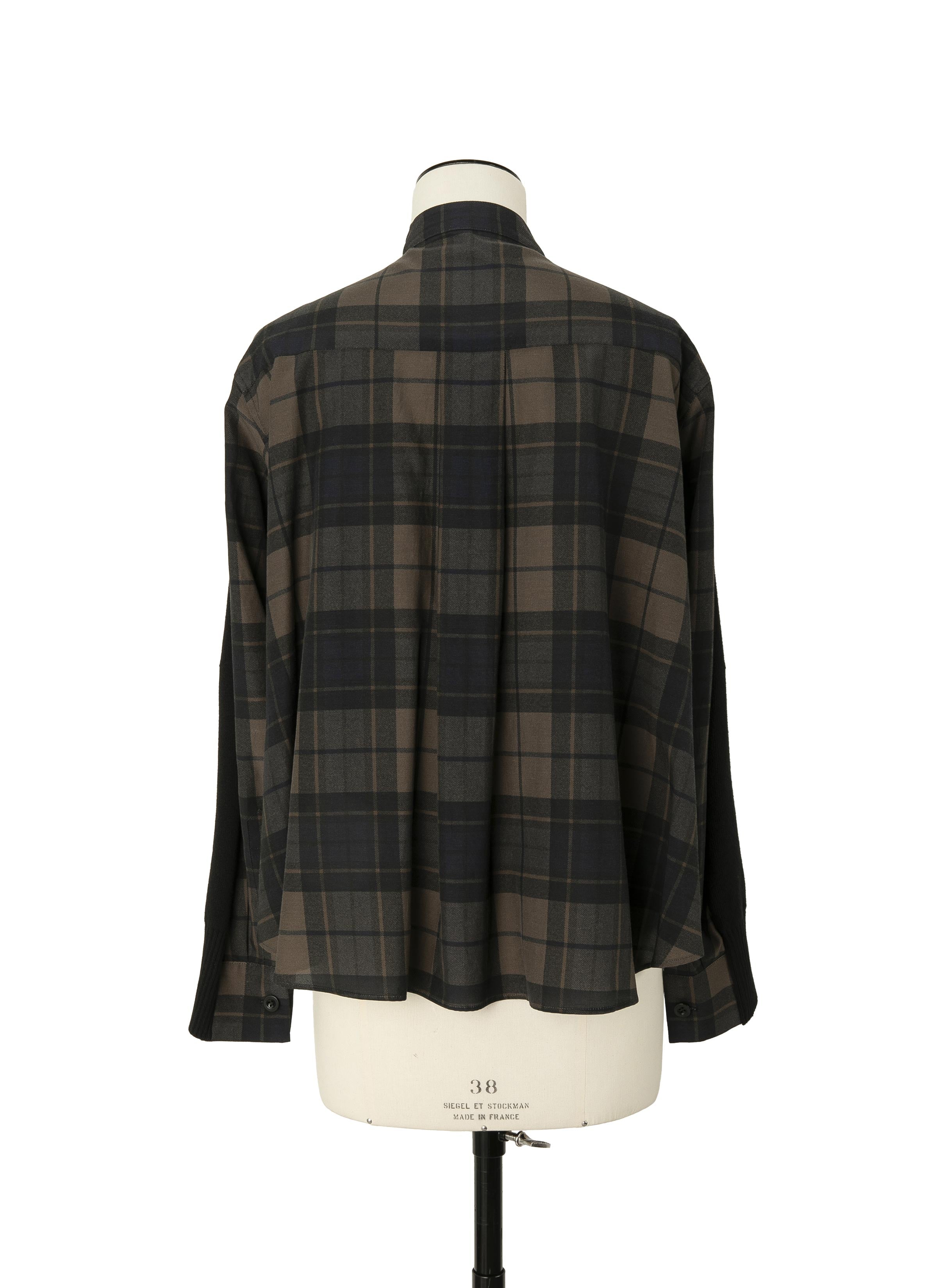Plaid Print x Knit Cardigan