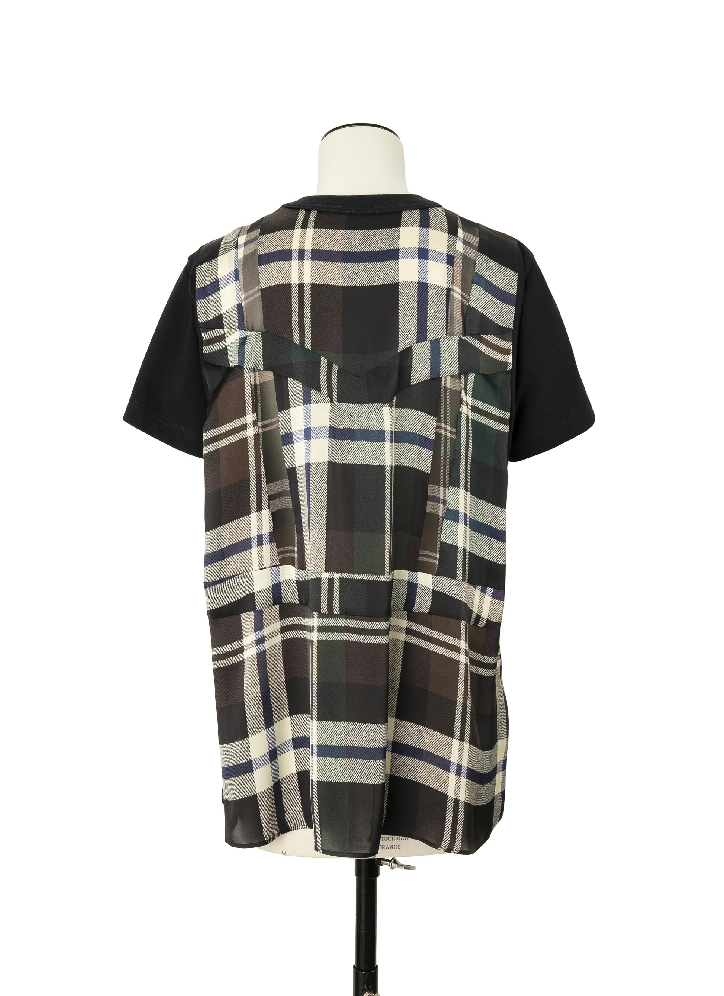 Plaid Print x Cotton Jersey T-Shirt
