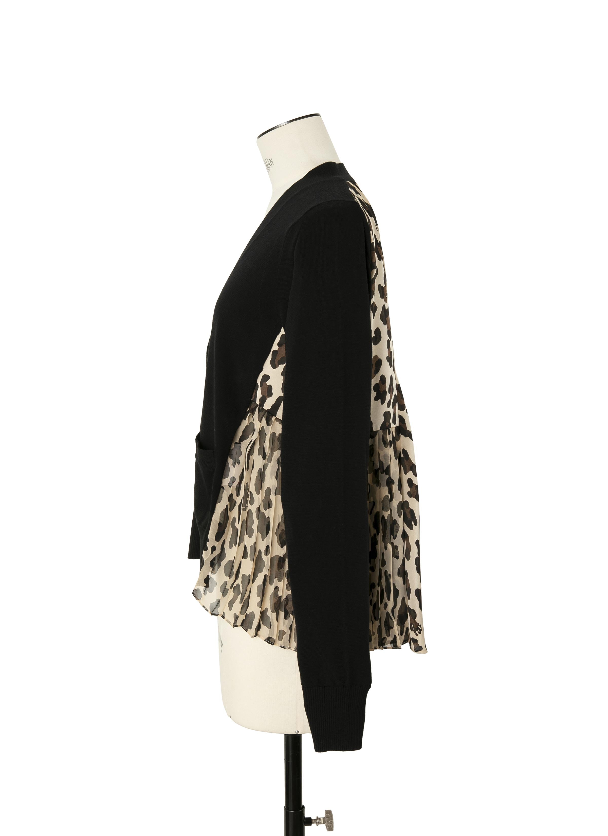 Leopard Print x Knit Cardigan