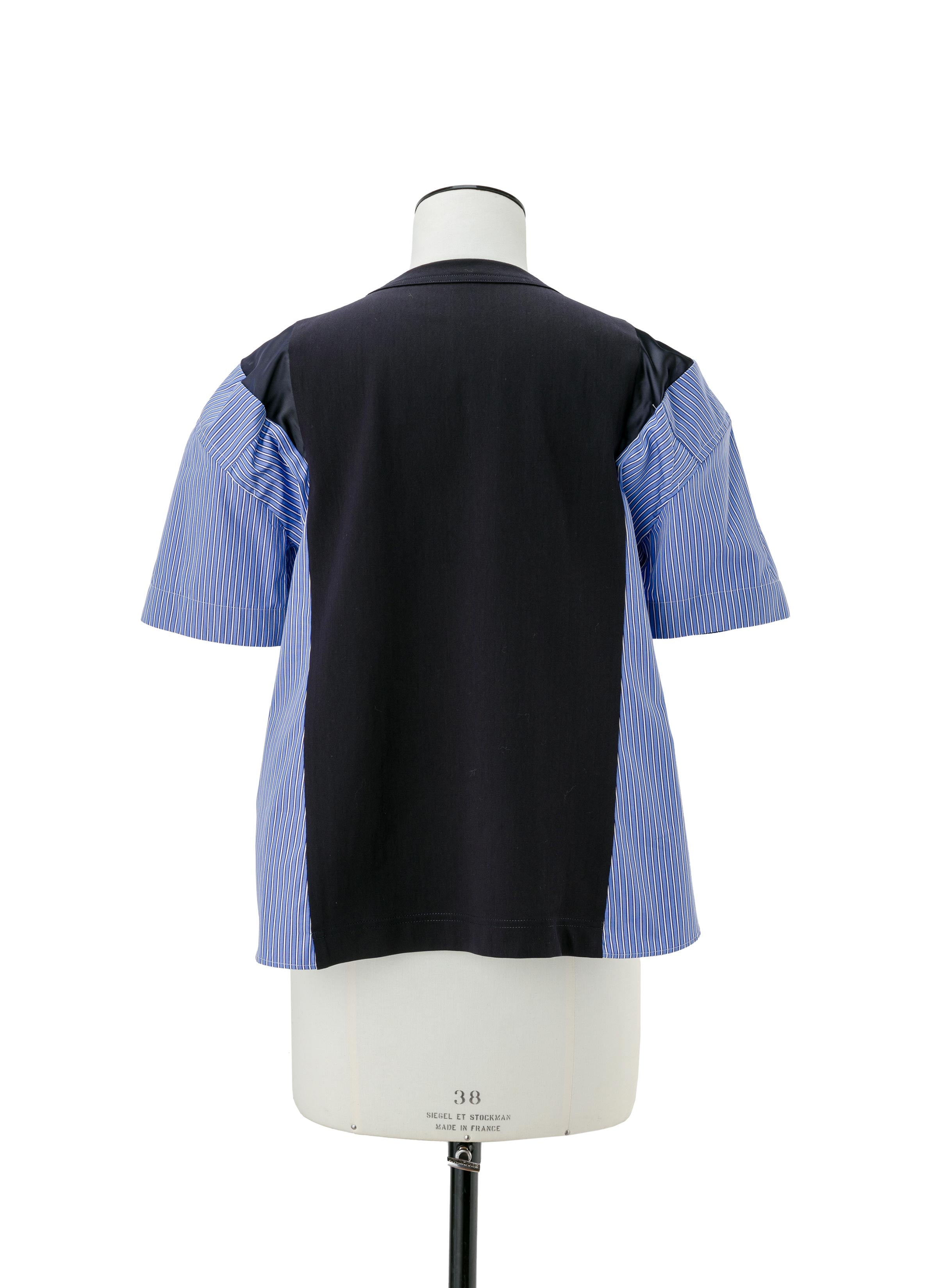 Poplin x Cotton Jersey T-Shirt