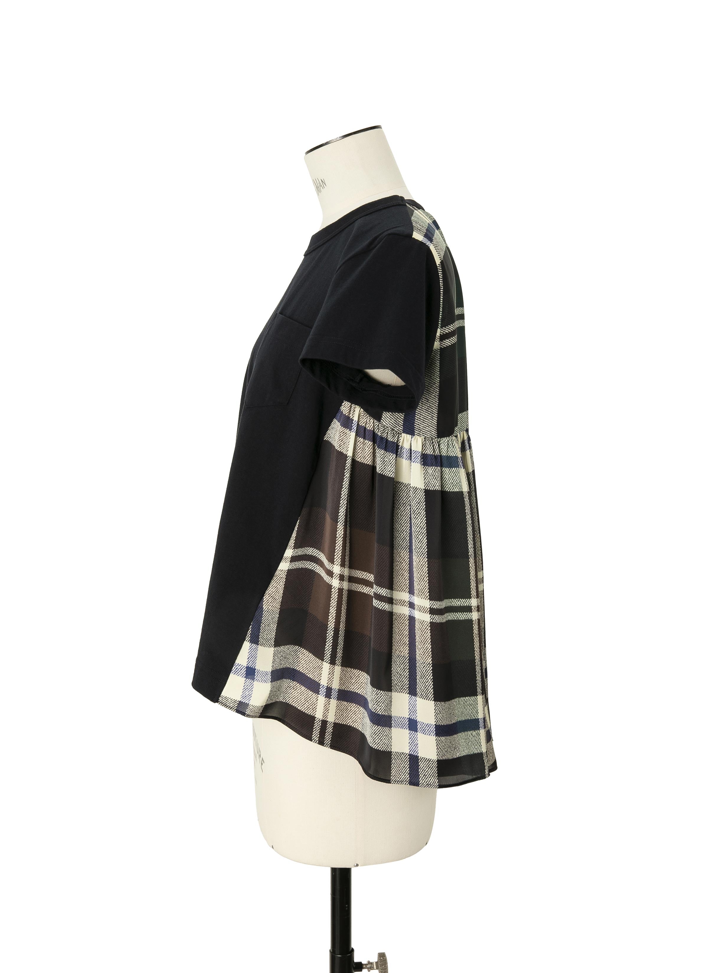 Plaid Print x Cotton Jersey T-Shirt