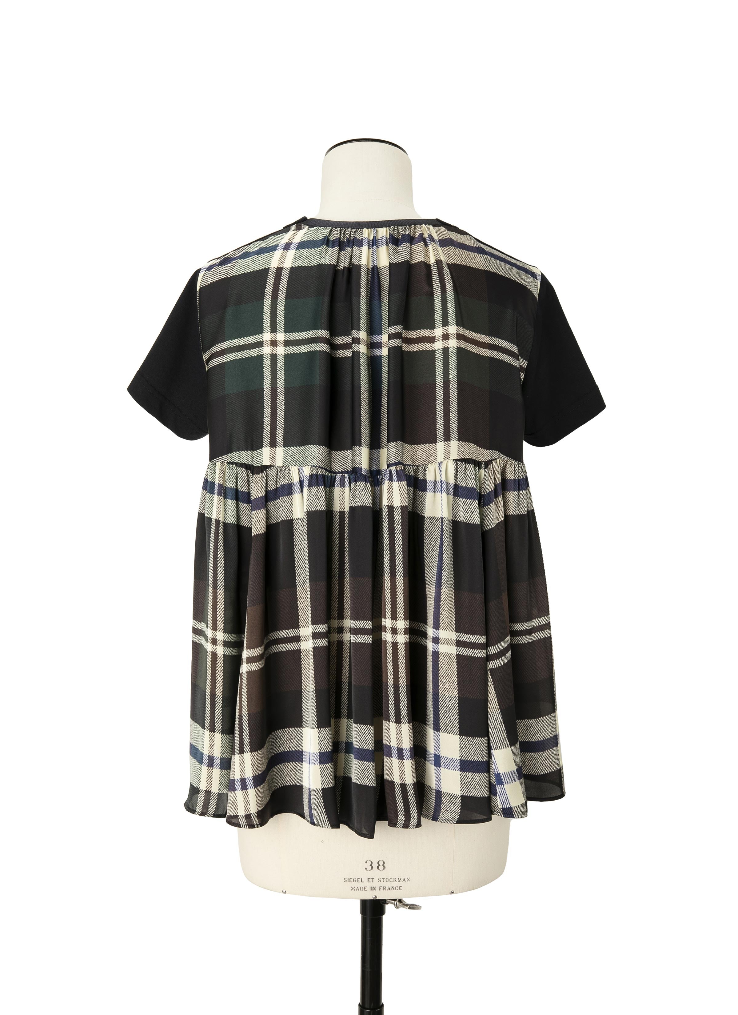 Plaid Print x Cotton Jersey T-Shirt