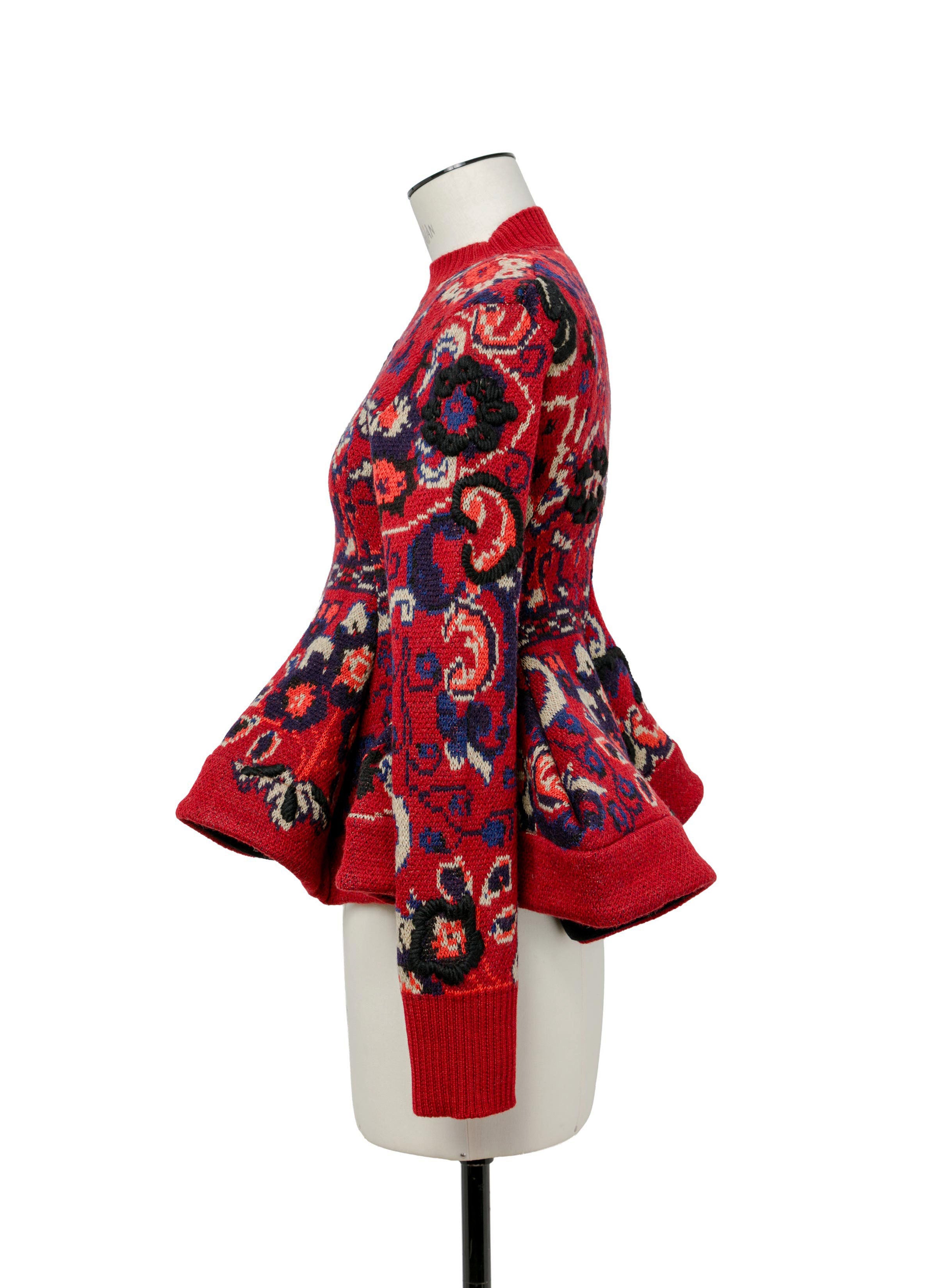 Floral Jacquard Knit Pullover