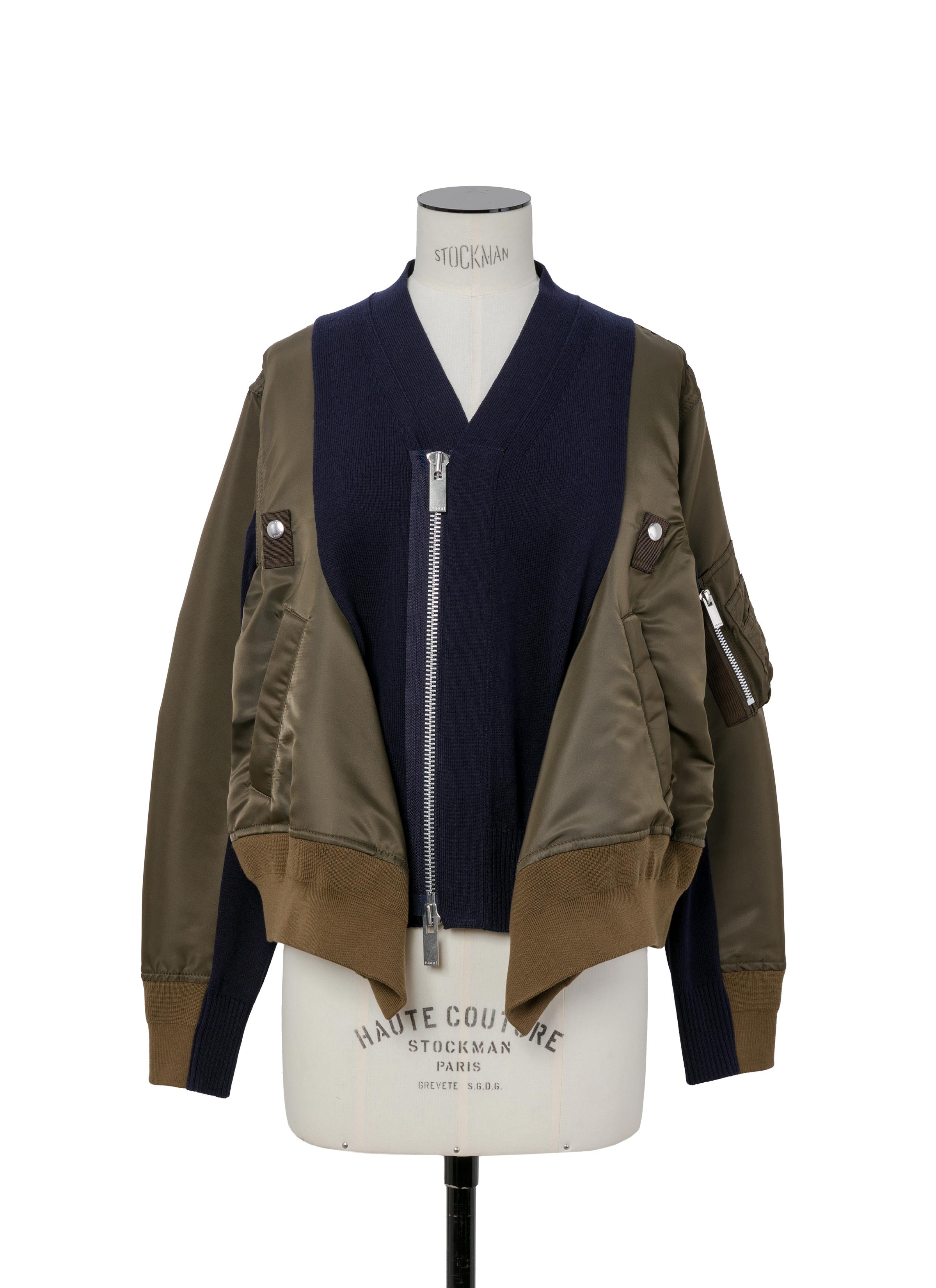 sacai Nylon Twill x Knit Cardigan 未使用品 Nylon Twill x Knit Cardigan | sacai Official Store サカイ