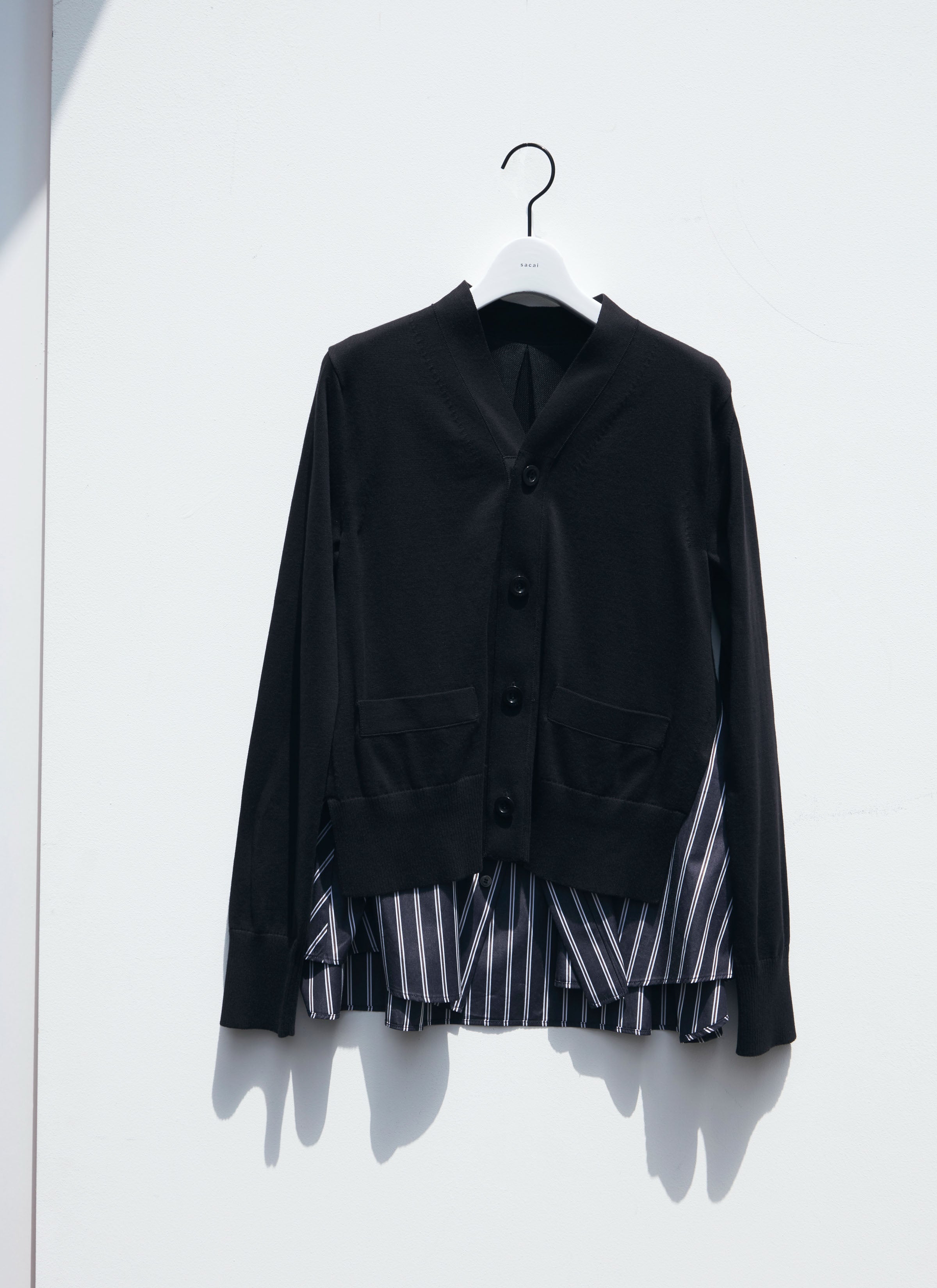 Poplin x Knit Cardigan