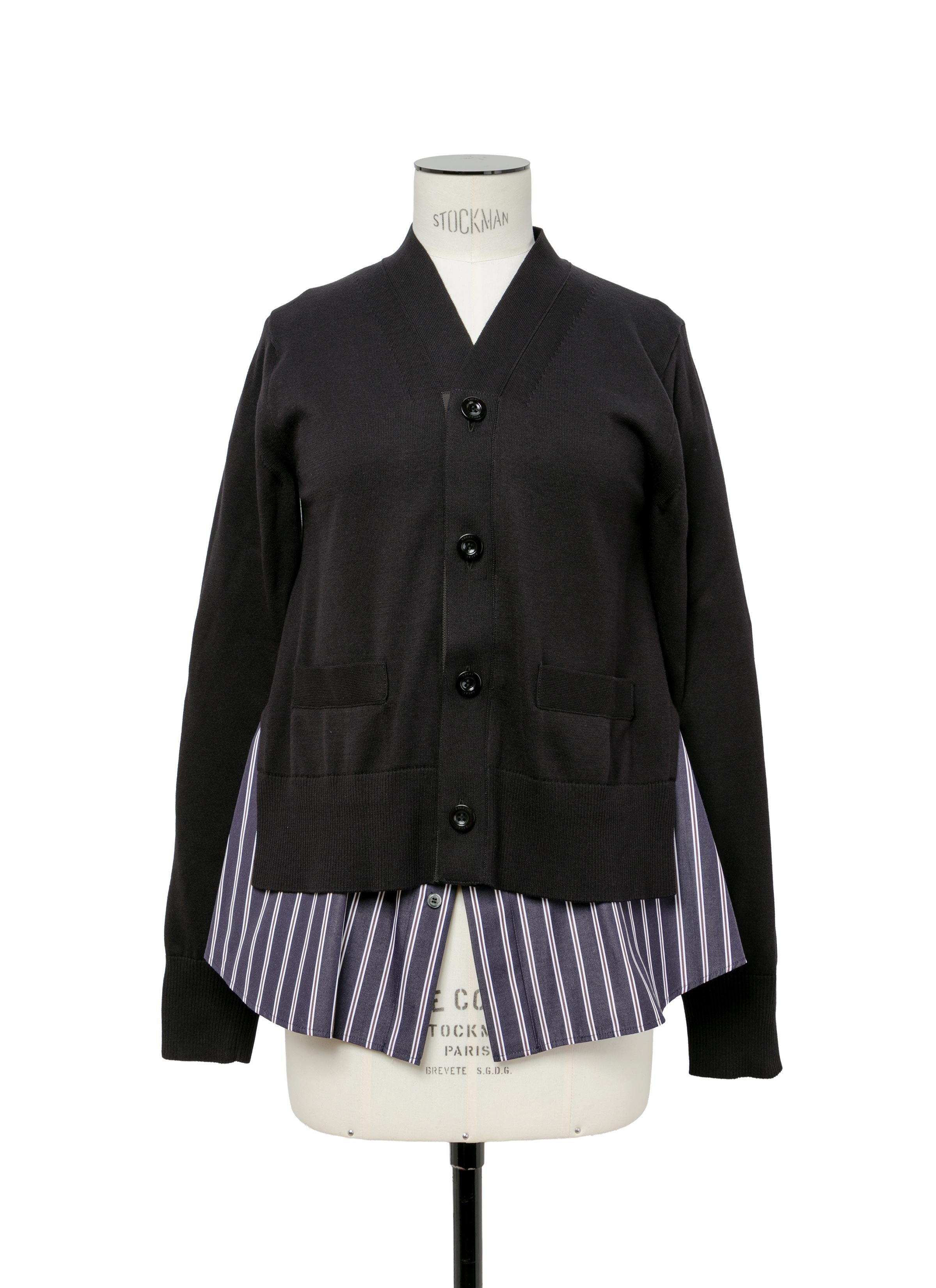 poplin-x-knit-cardigan