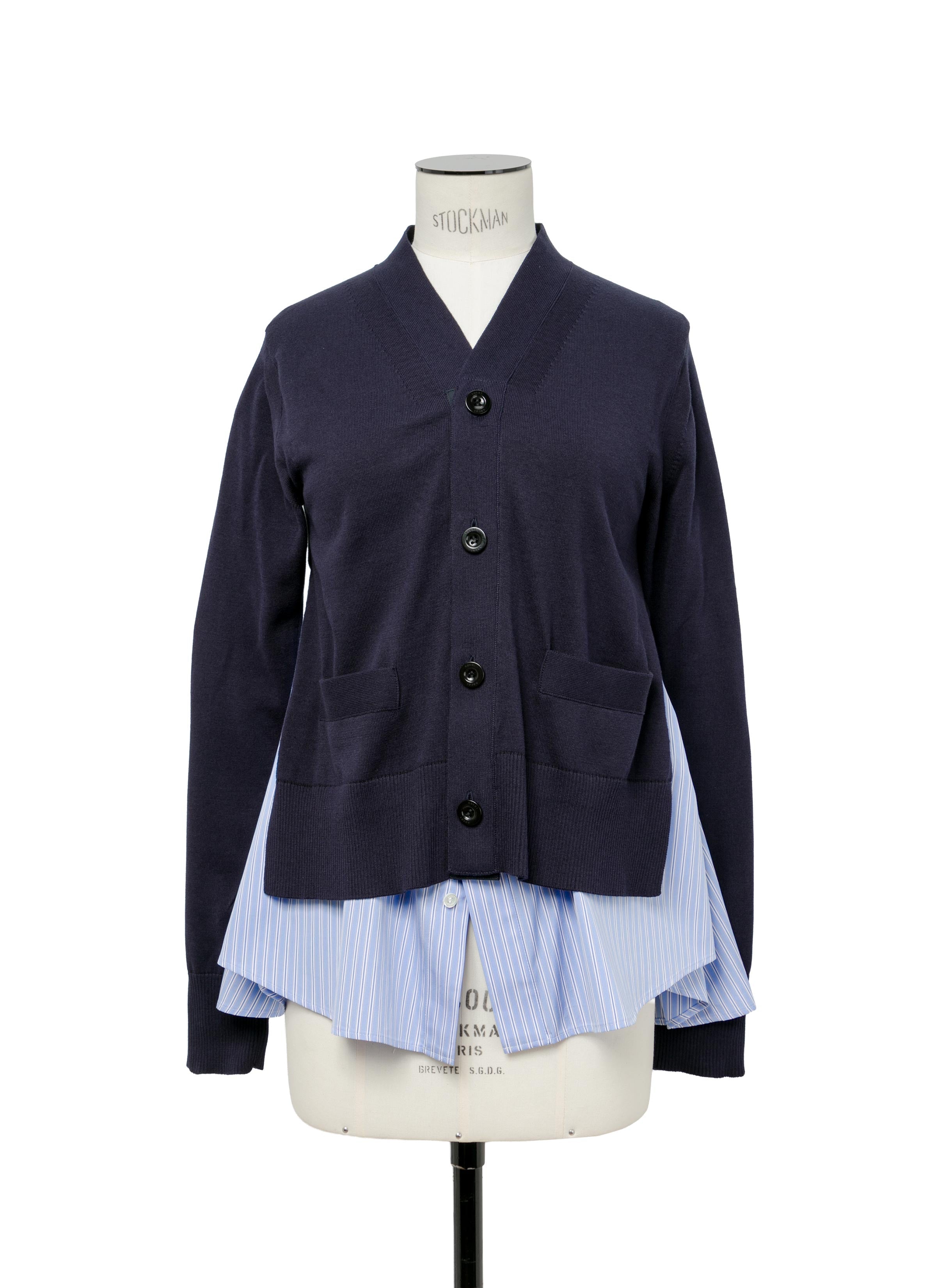 poplin-x-knit-cardigan
