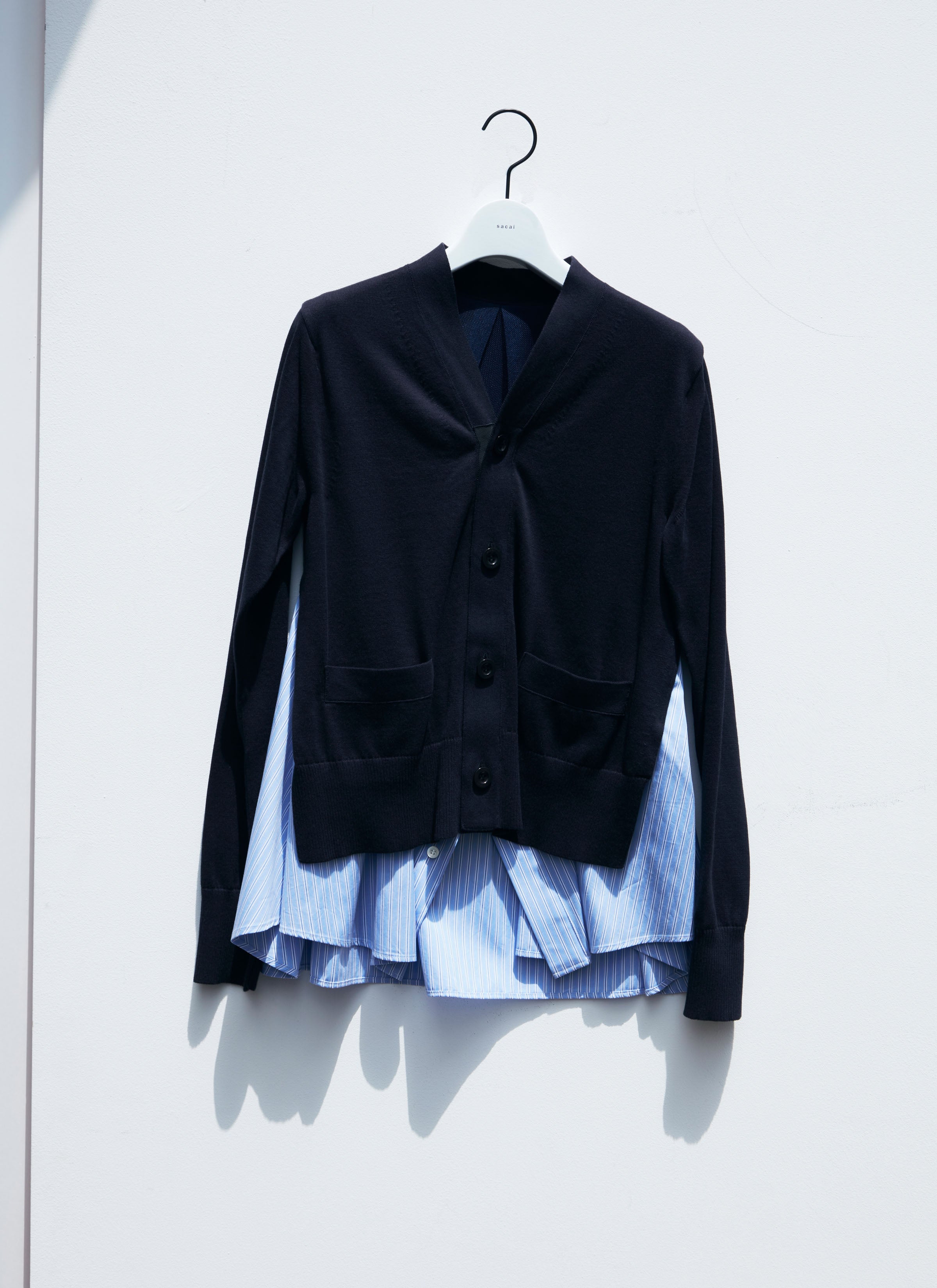 Poplin x Knit Cardigan