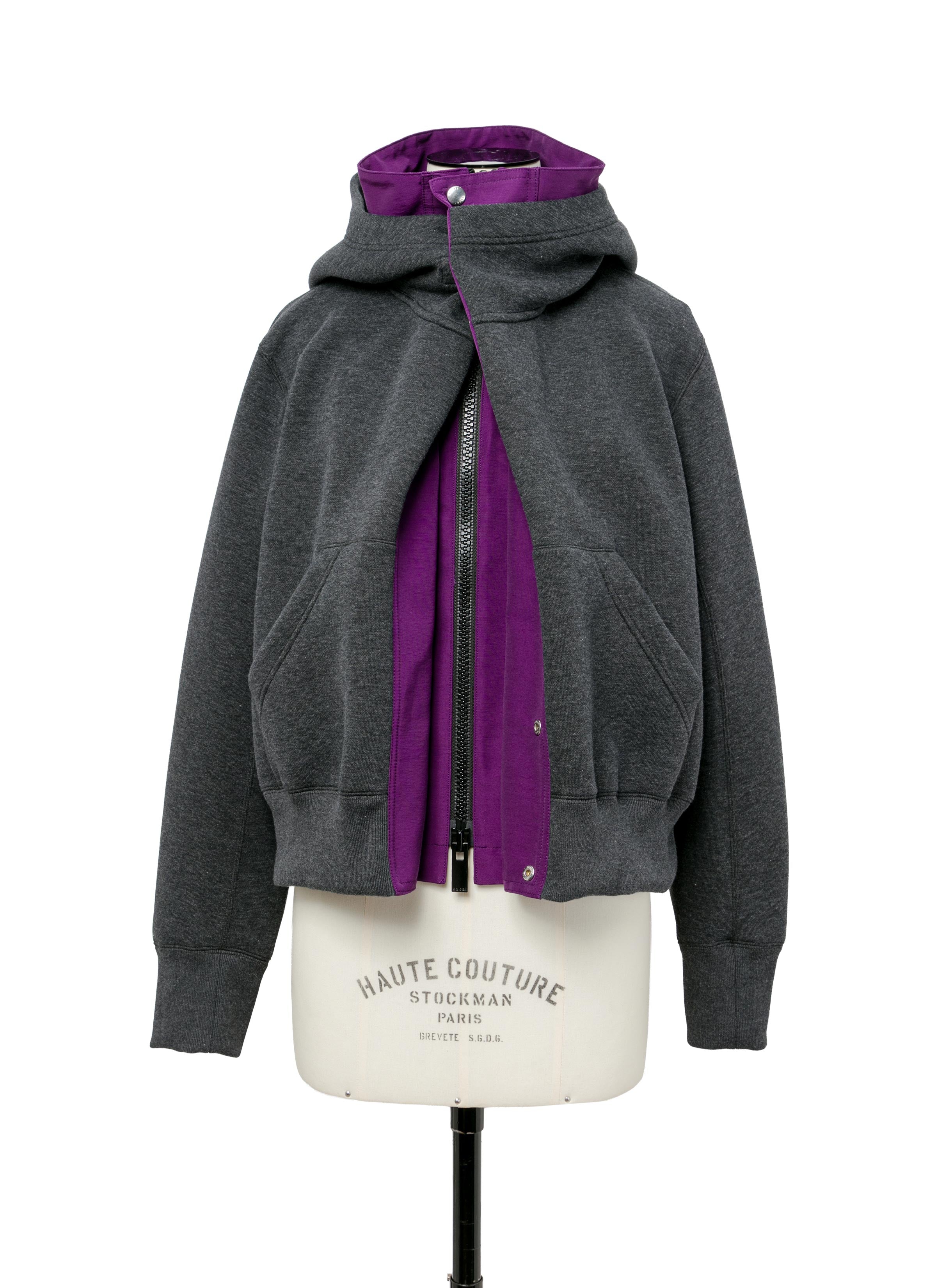 国内より1WEEK【sacai】Sponge Sweat x Grosgrain Hoodie Sponge Sweat x Nylon Twill Hoodie | sacai Official Store