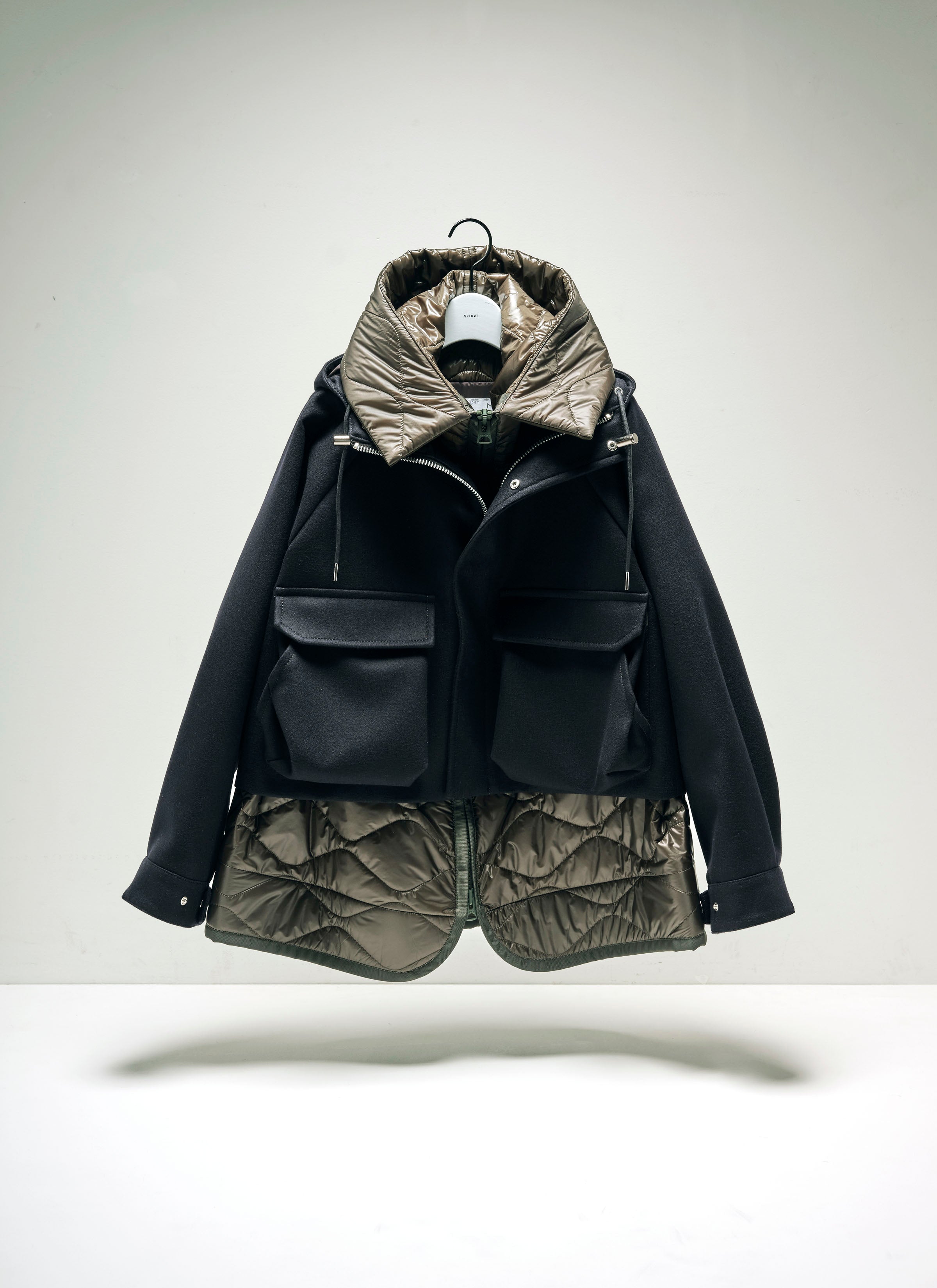 N*◎様 sacai サカイWool Melton × Padded Jacke Wool Melton Blouson | sacai Official Store サカイ オフィシャル