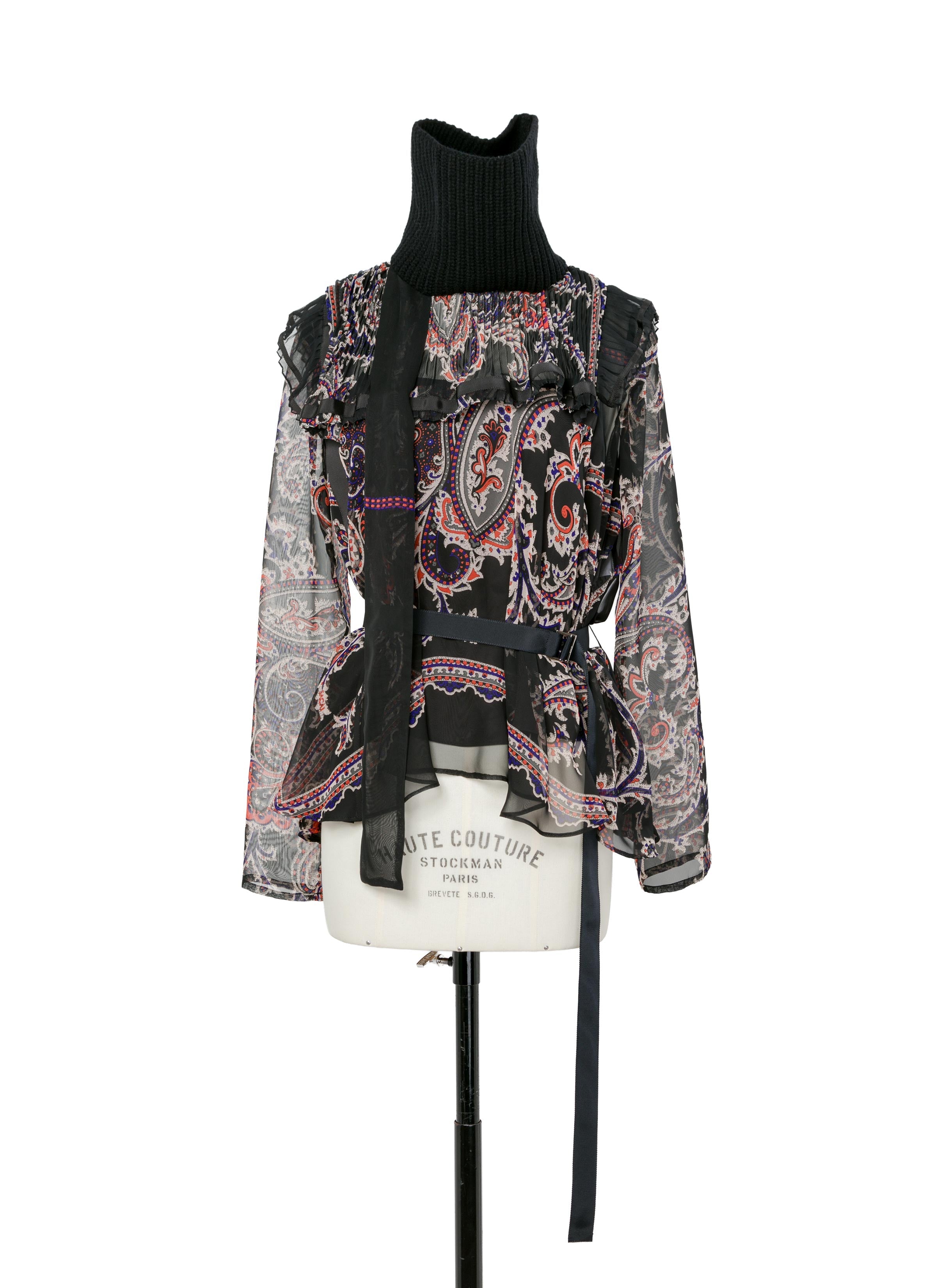 paisley-print-x-wool-knit-pullover