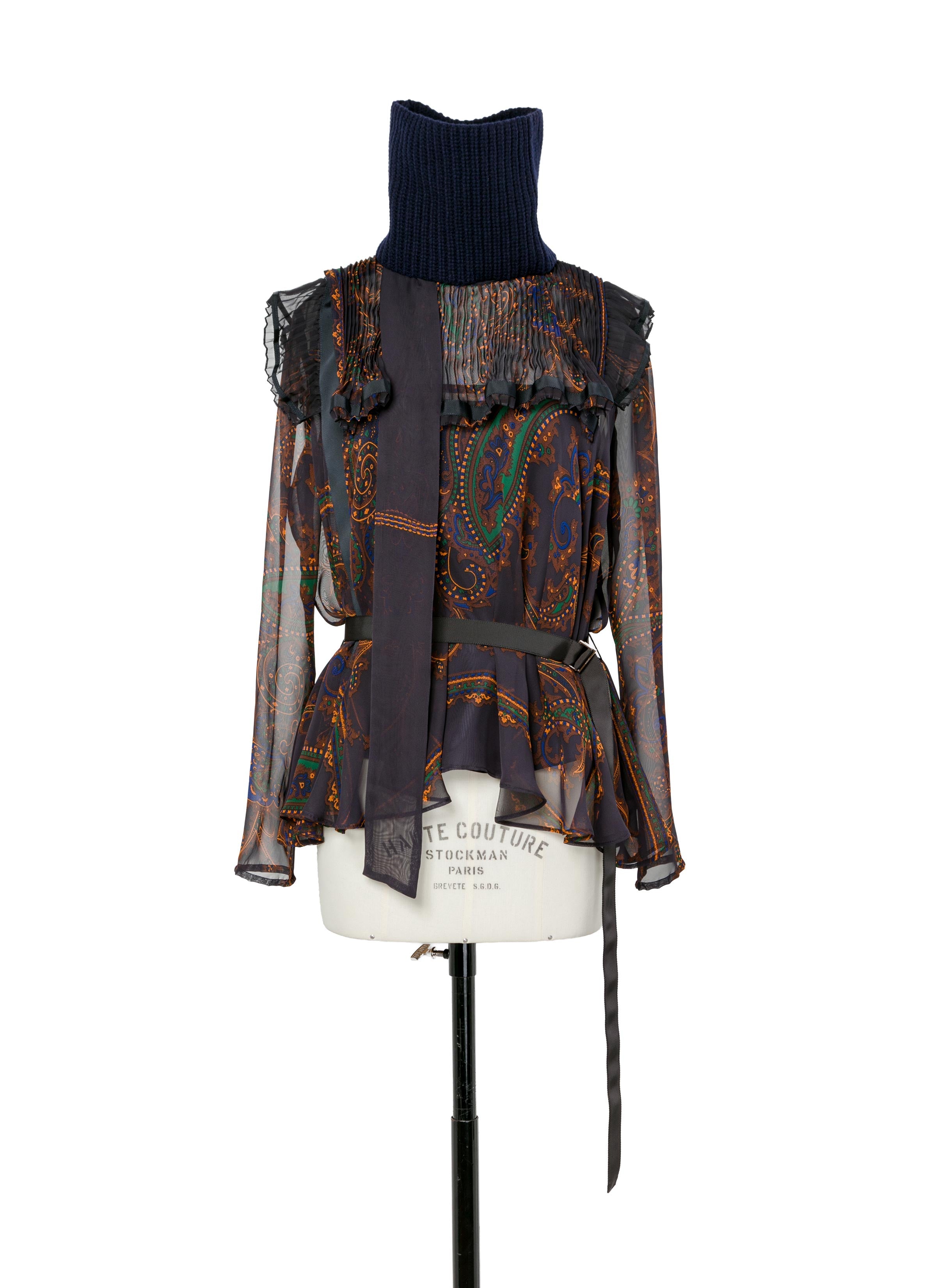 paisley-print-x-wool-knit-pullover