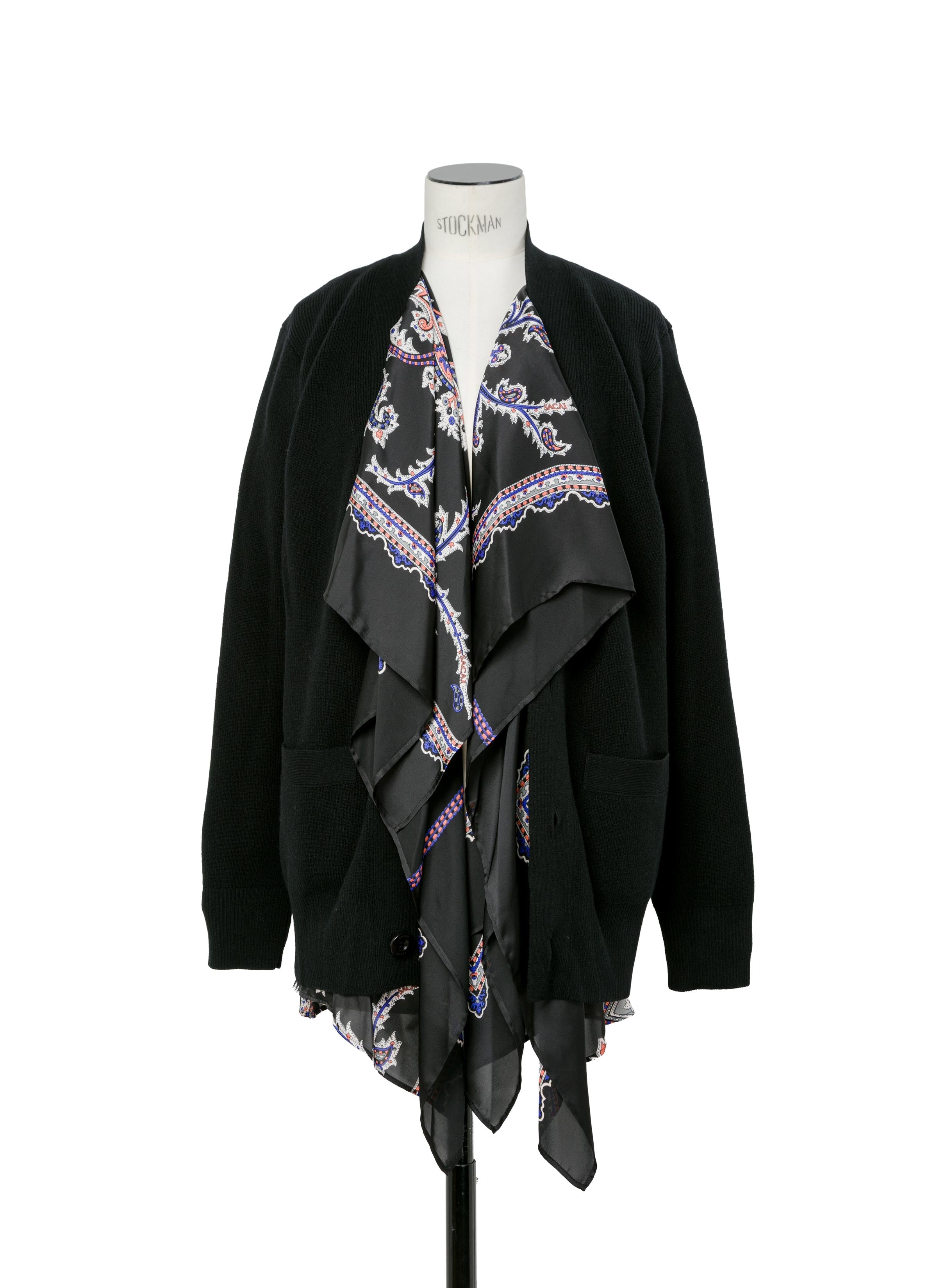 paisley-print-x-wool-knit-cardigan