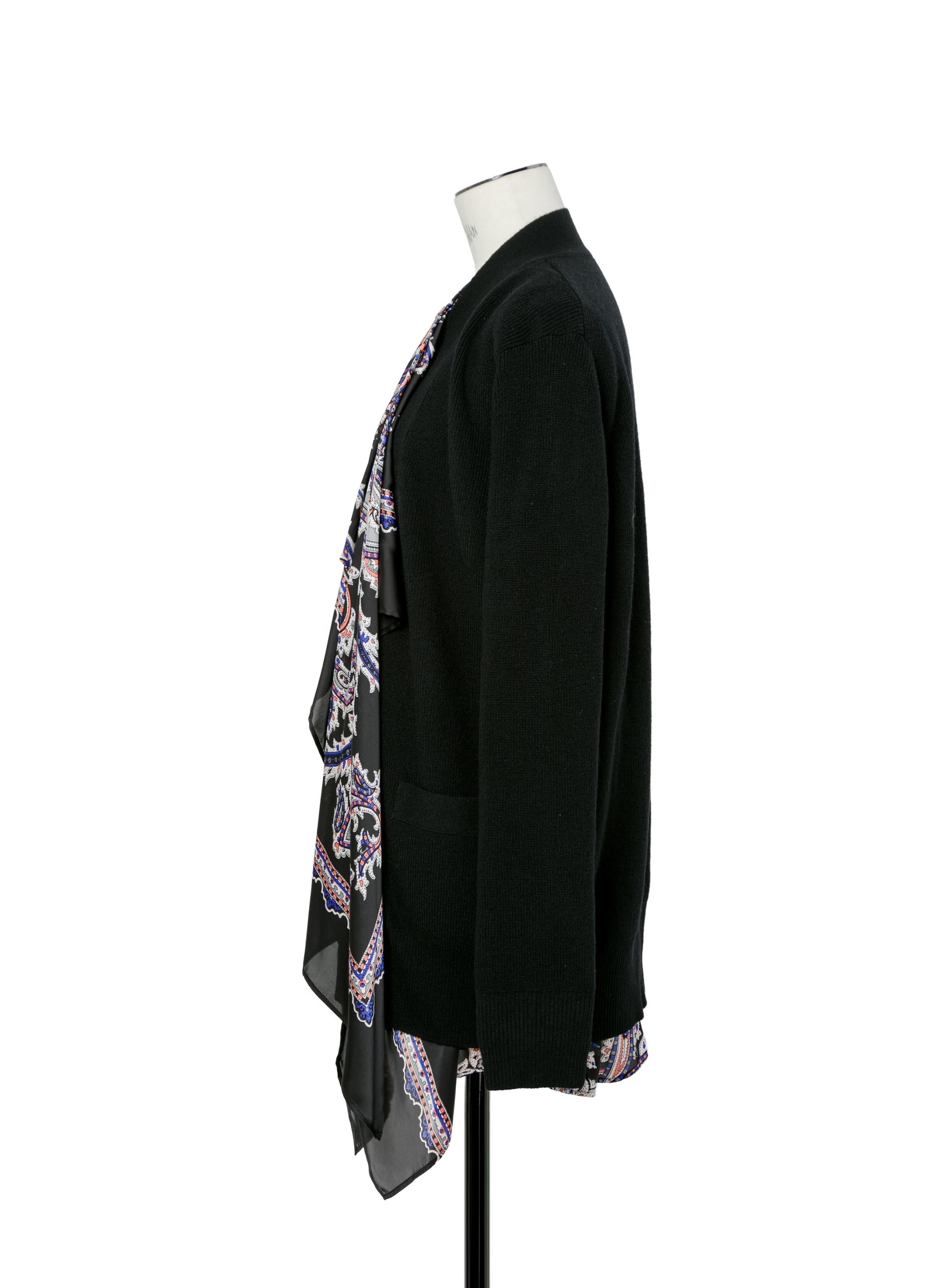 paisley-print-x-wool-knit-cardigan