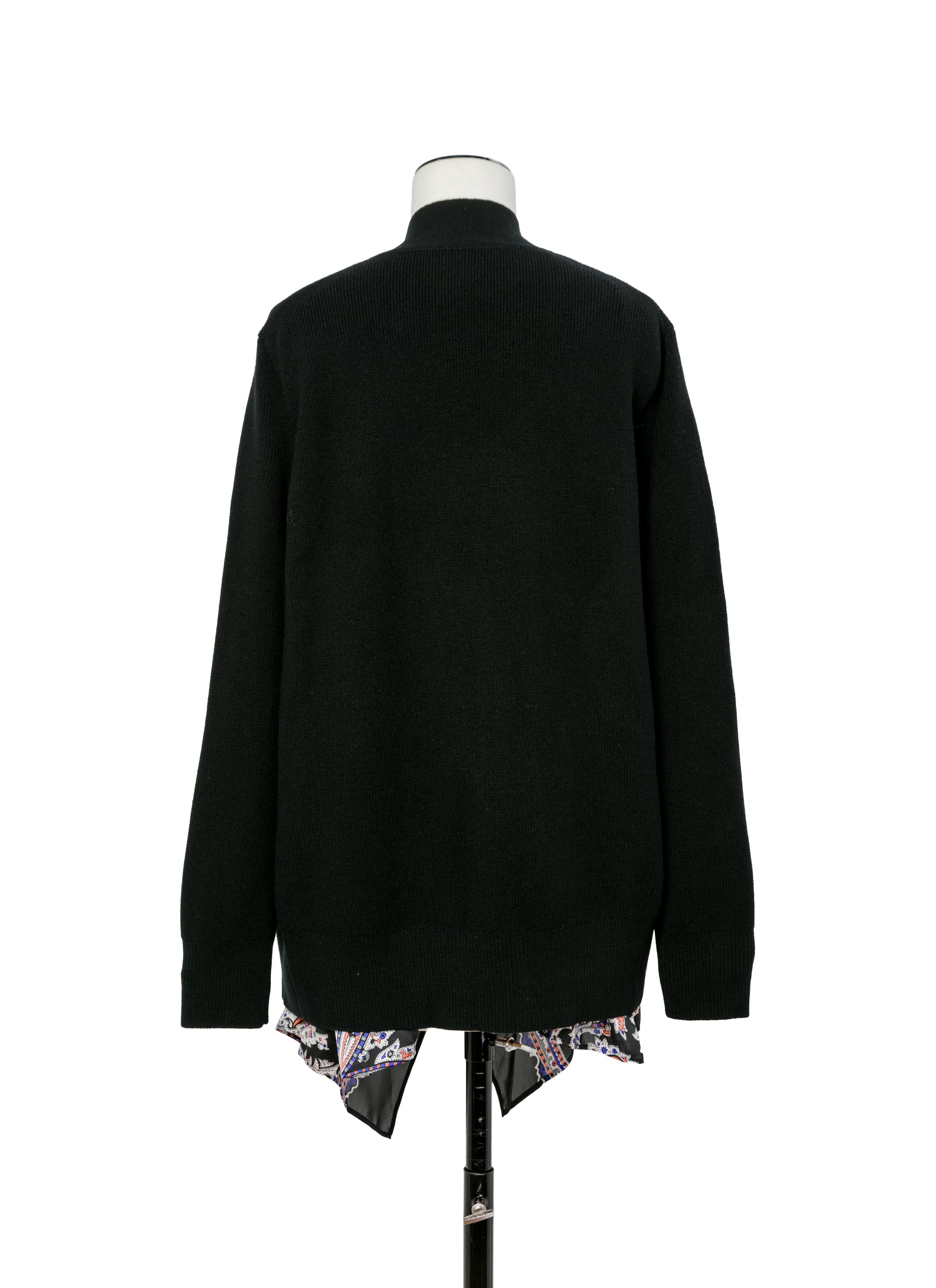 paisley-print-x-wool-knit-cardigan