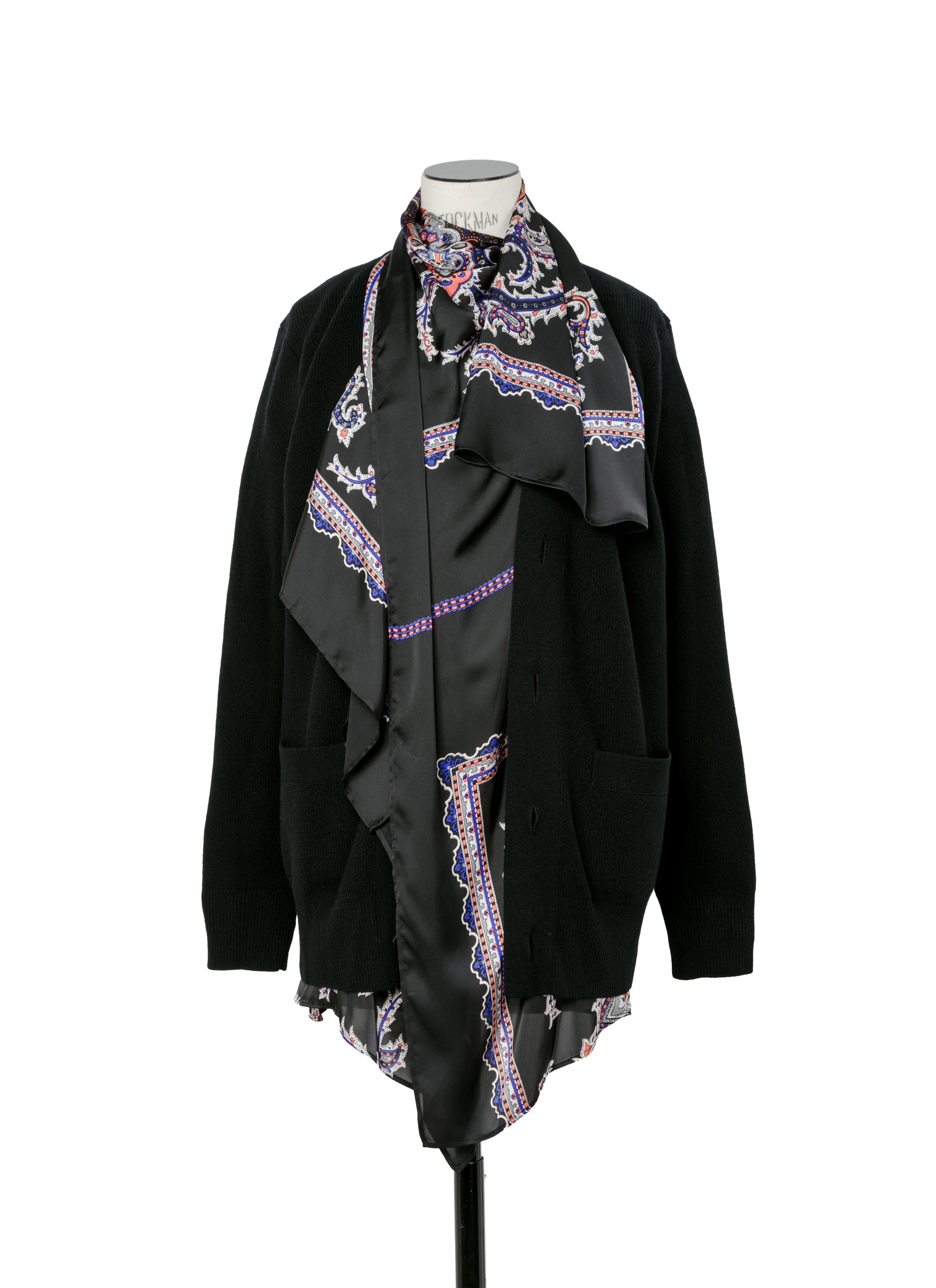 paisley-print-x-wool-knit-cardigan
