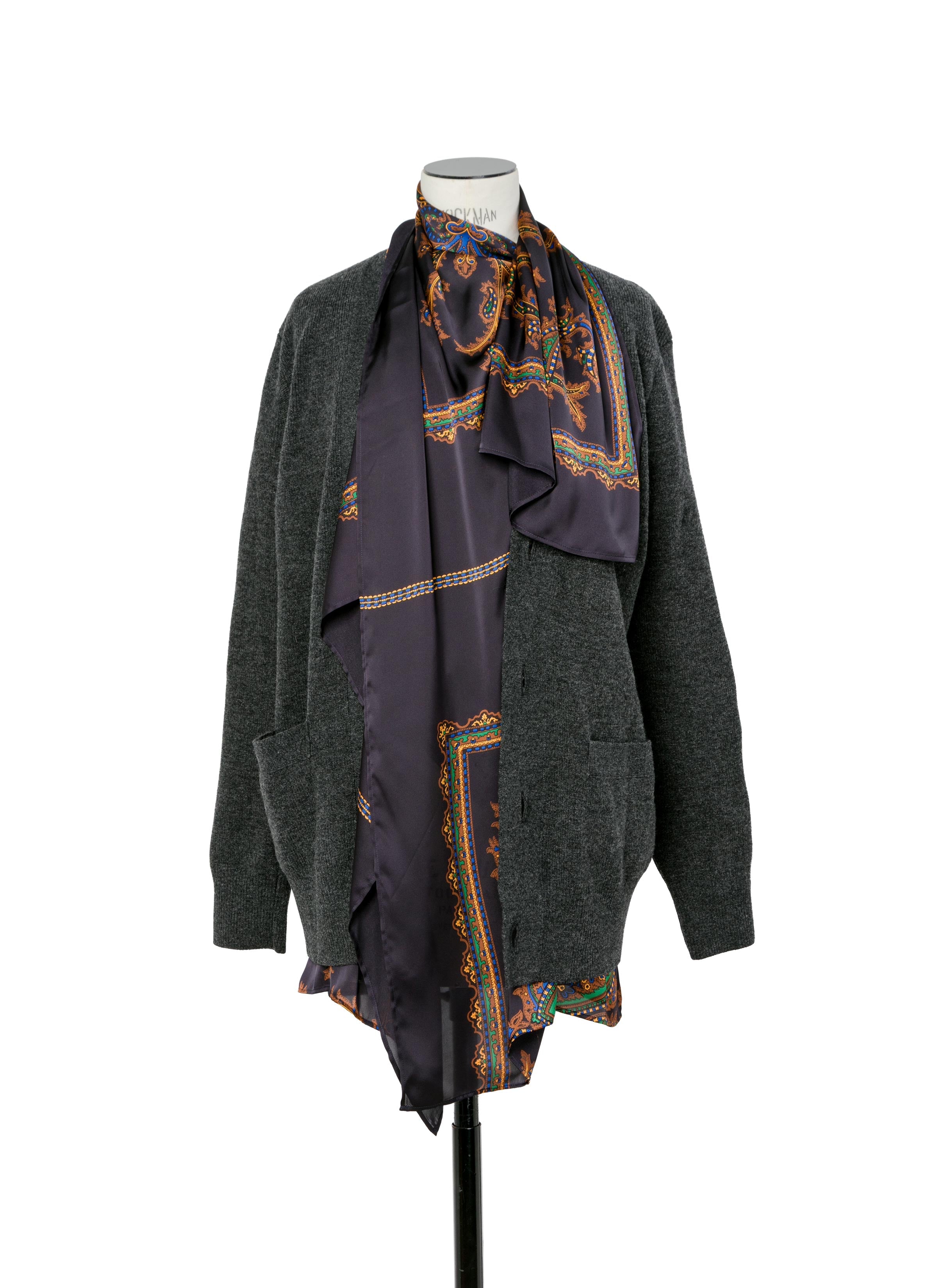 paisley-print-x-wool-knit-cardigan