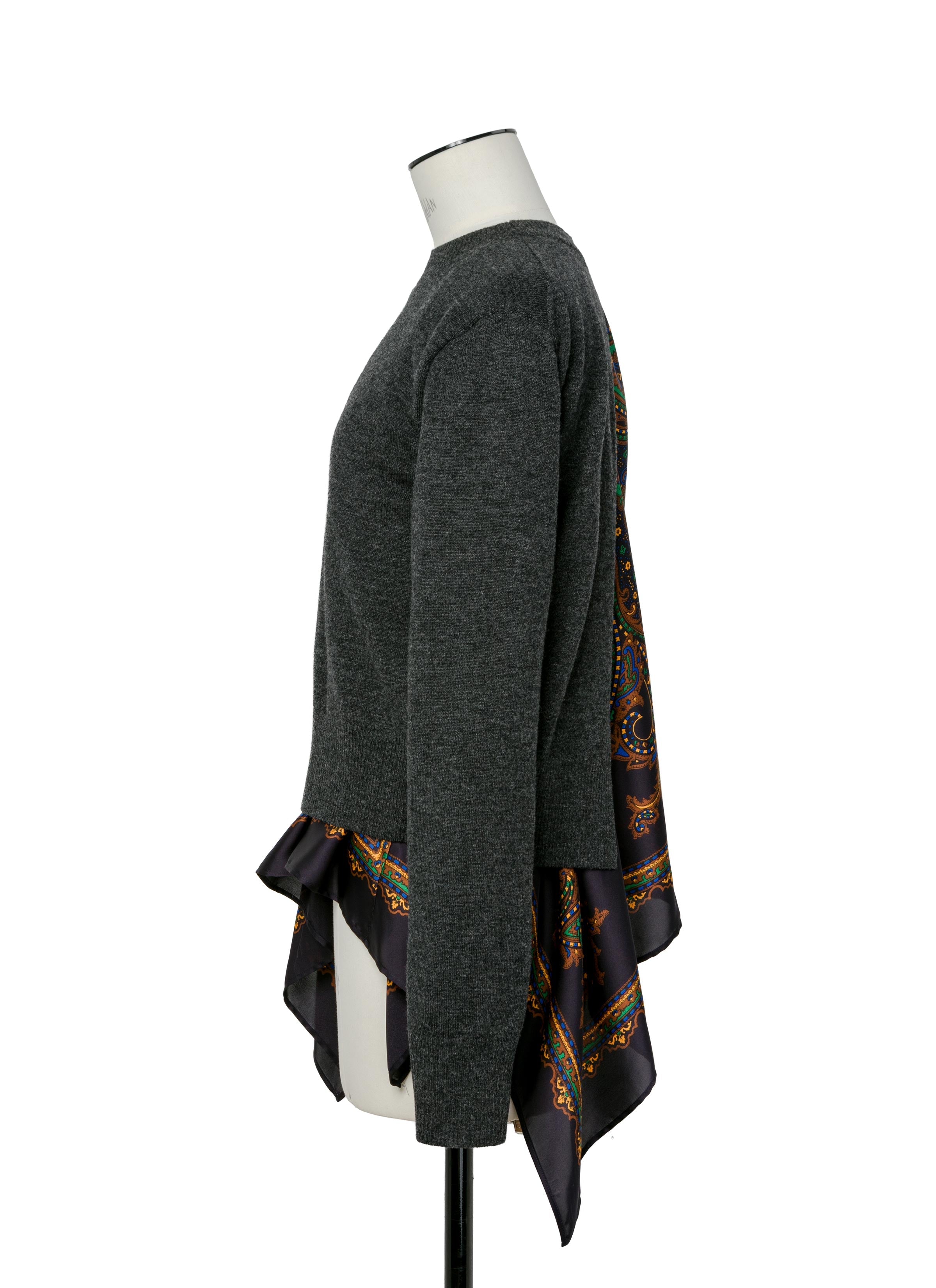 paisley-print-x-wool-knit-pullover