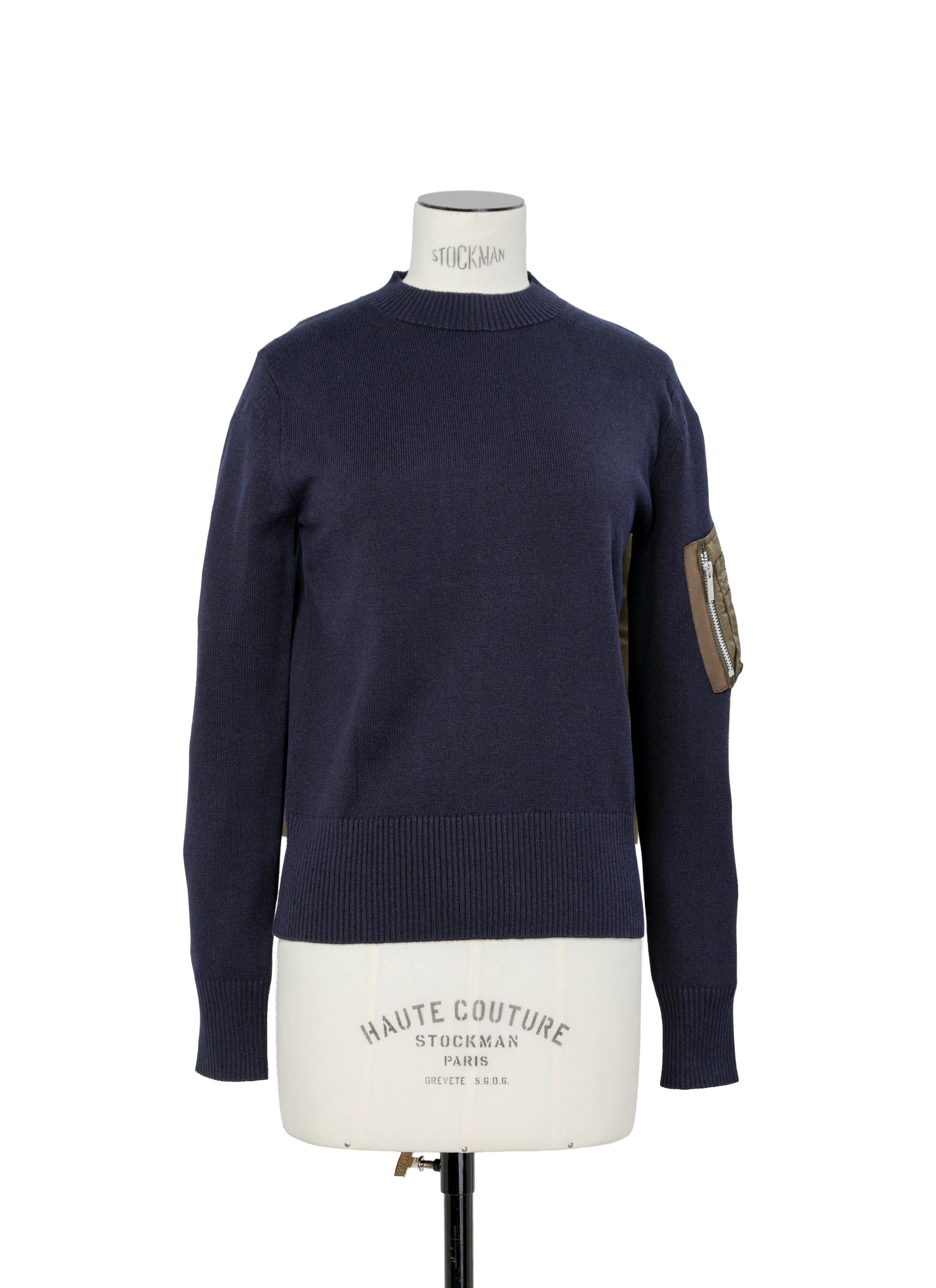 nylon-twill-x-cotton-knit-pullover