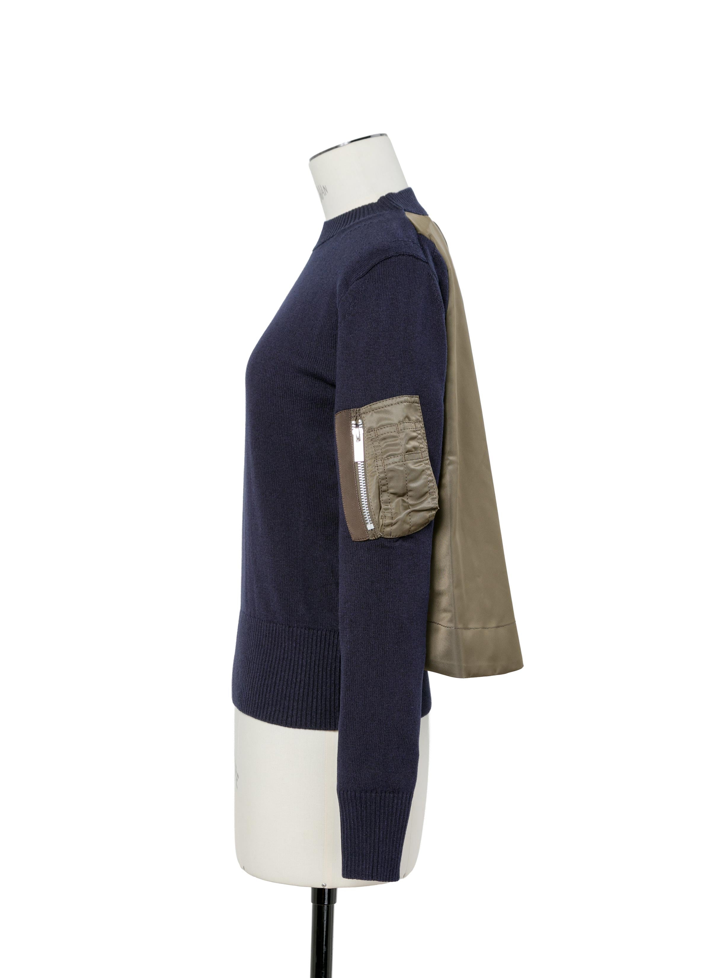 nylon-twill-x-cotton-knit-pullover