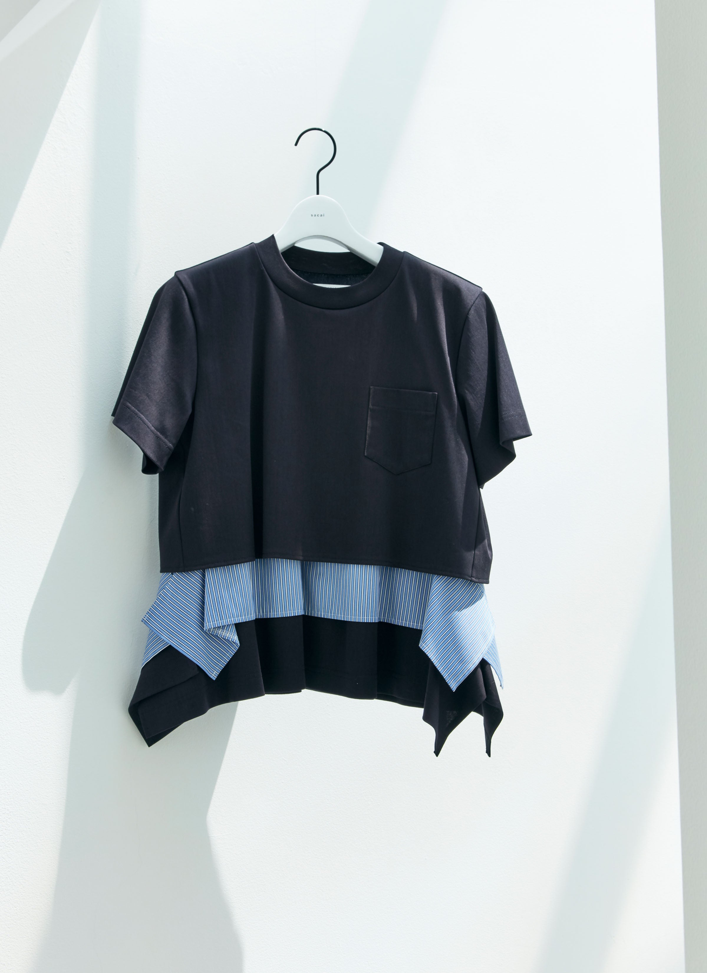 Poplin x Cotton Jersey T-Shirt