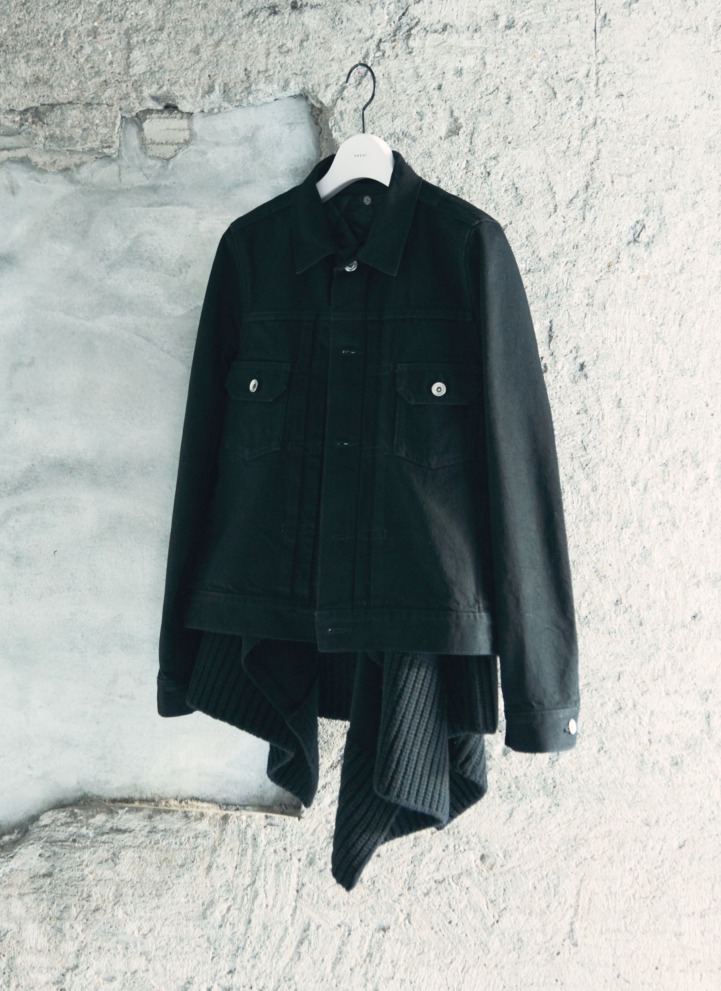 Denim x Wool Knit Jacket