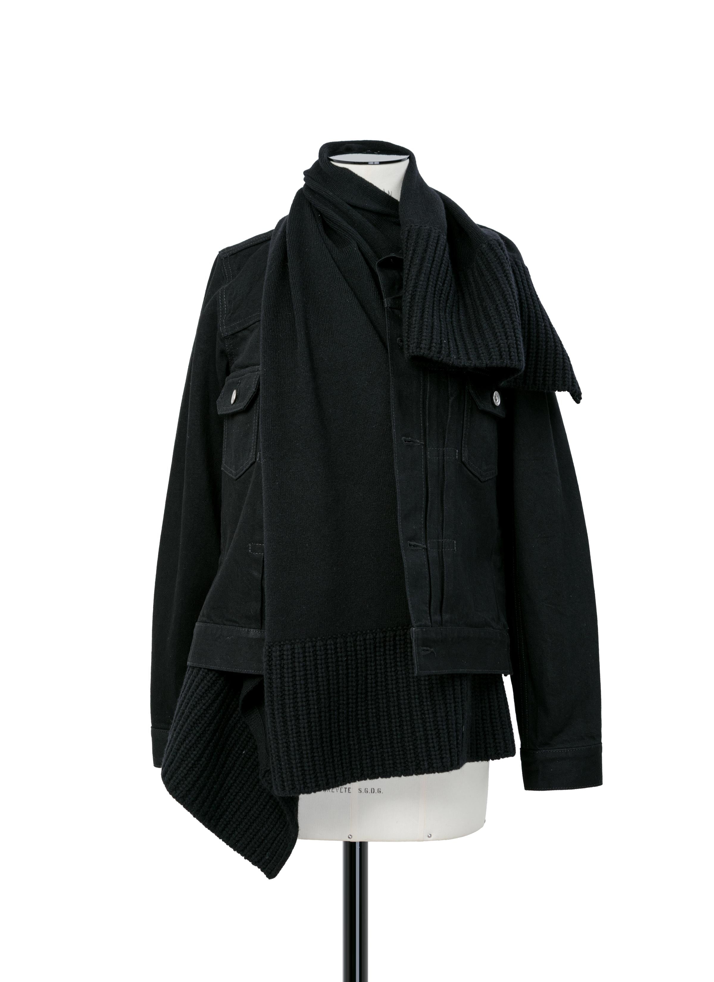 Denim x Wool Knit Jacket