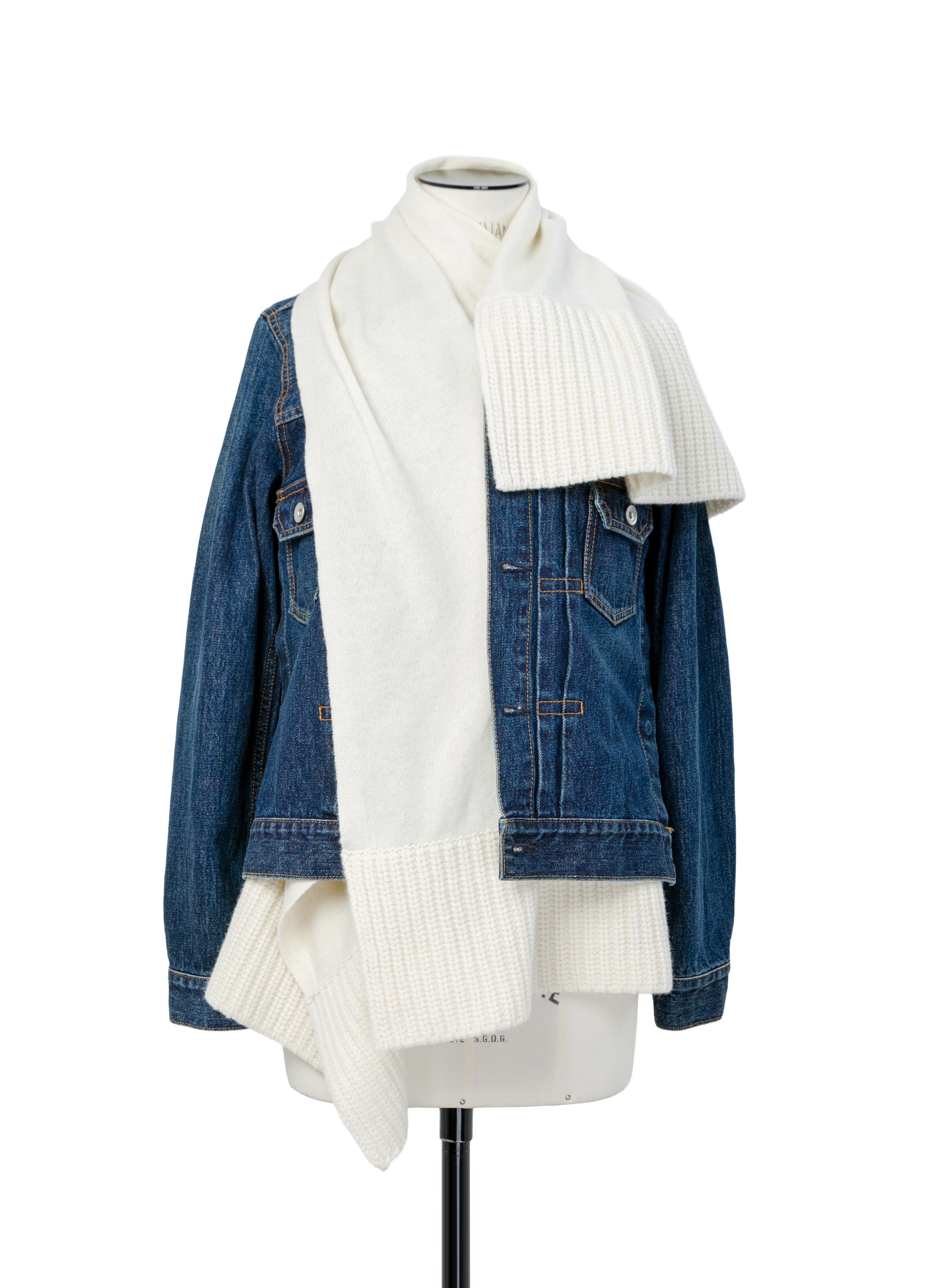 Denim x Wool Knit Jacket