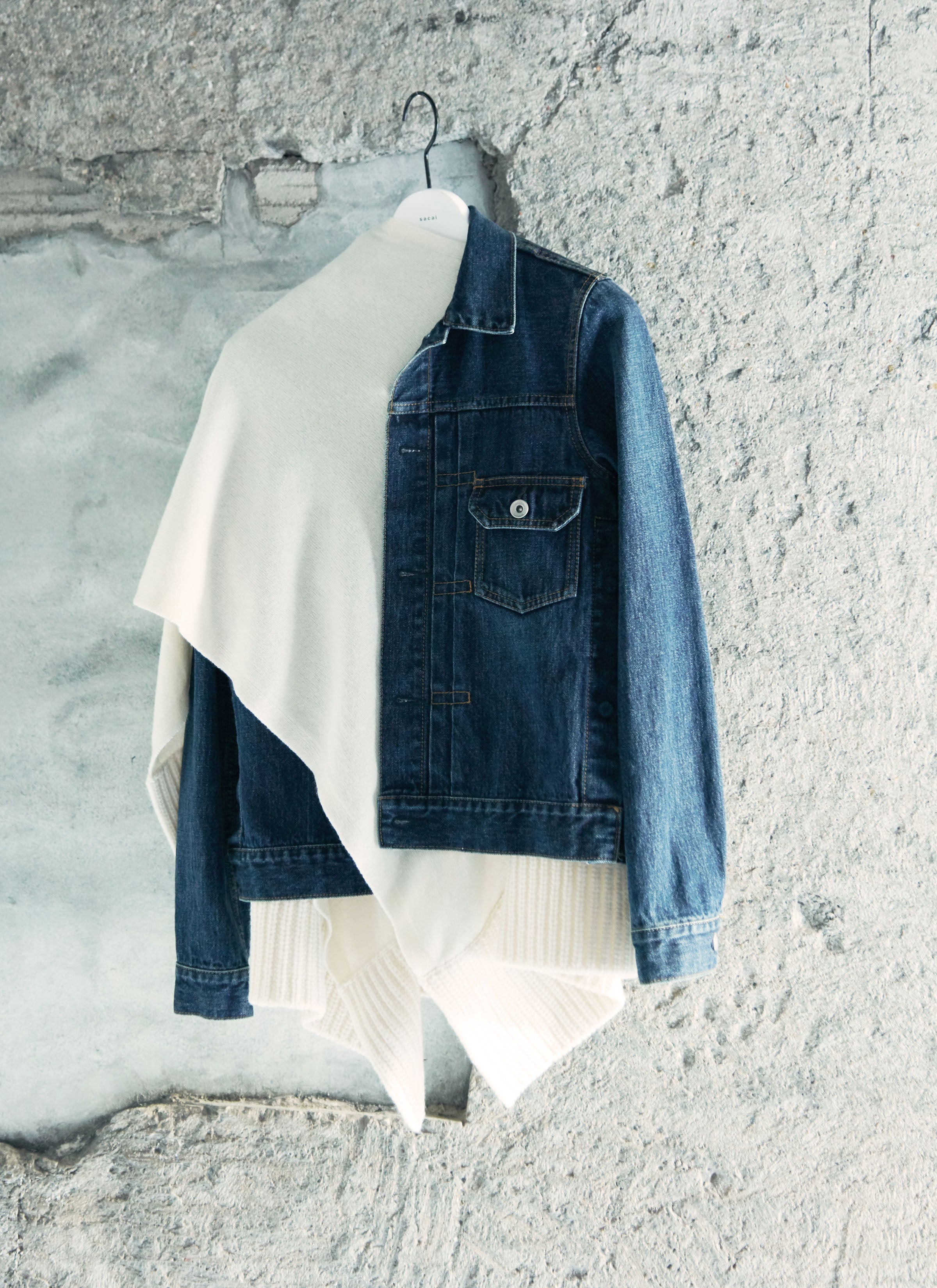 Denim x Wool Knit Jacket