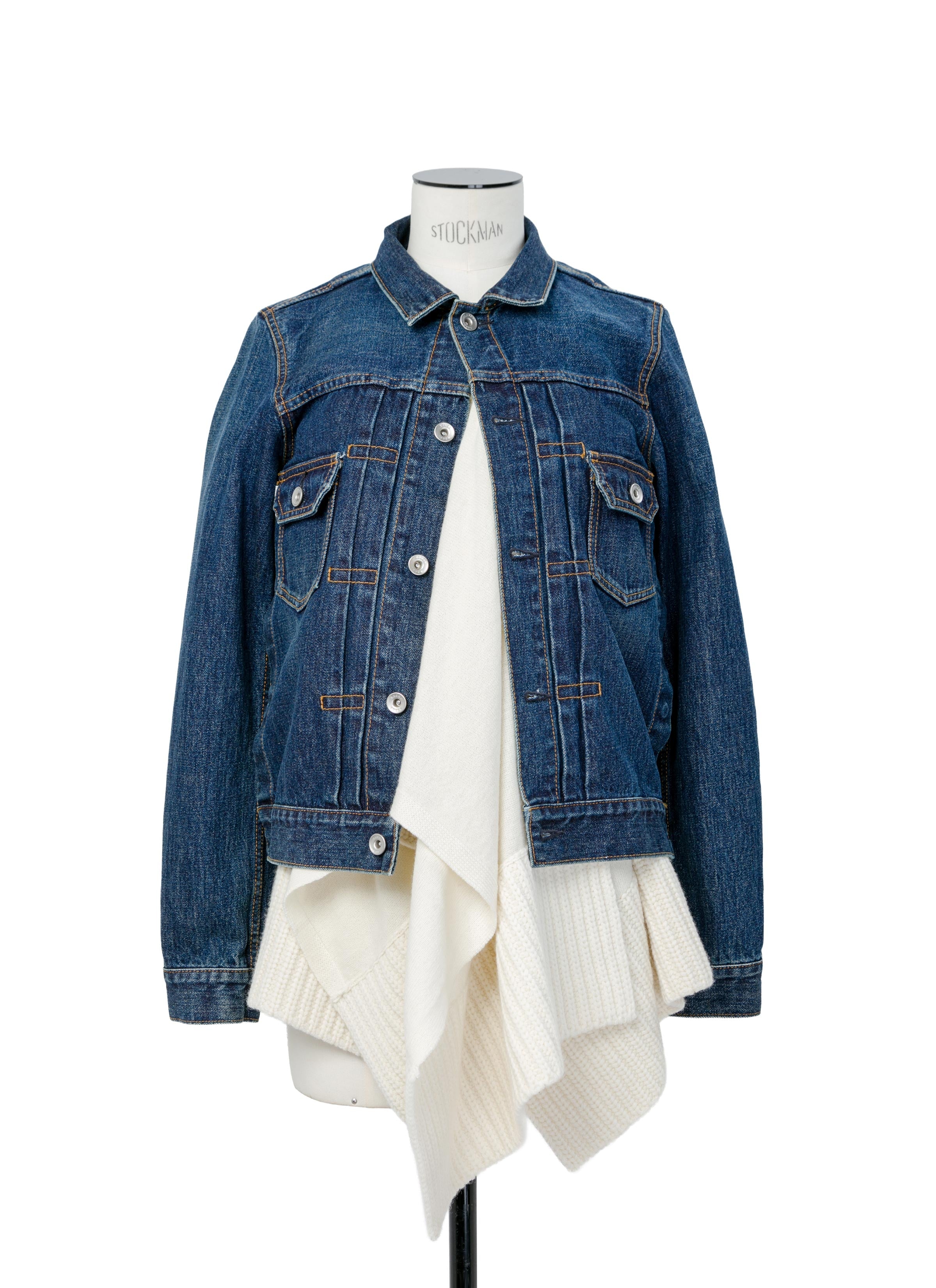 Denim x Wool Knit Jacket