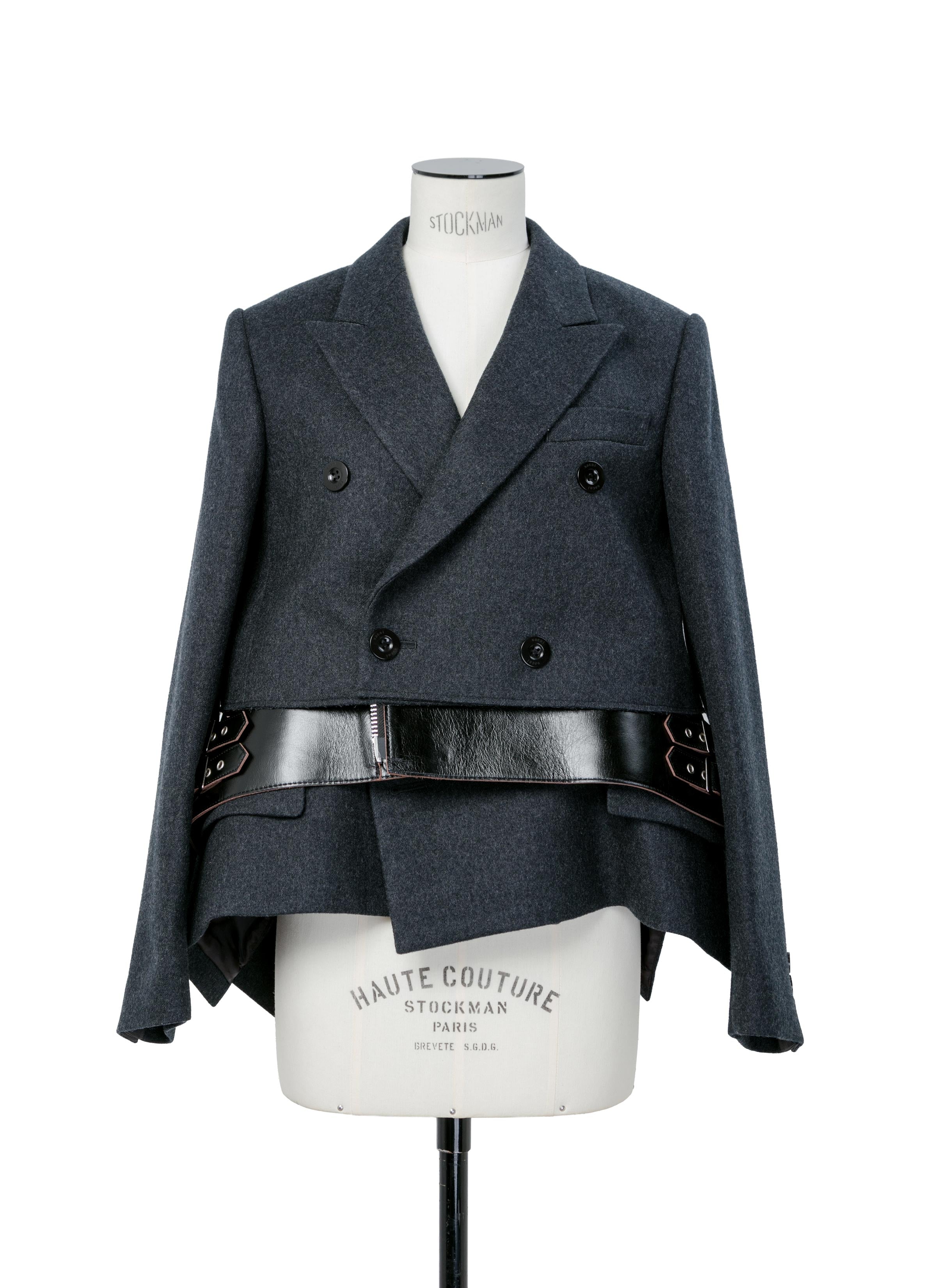 Wool Melton x Leather Jacket