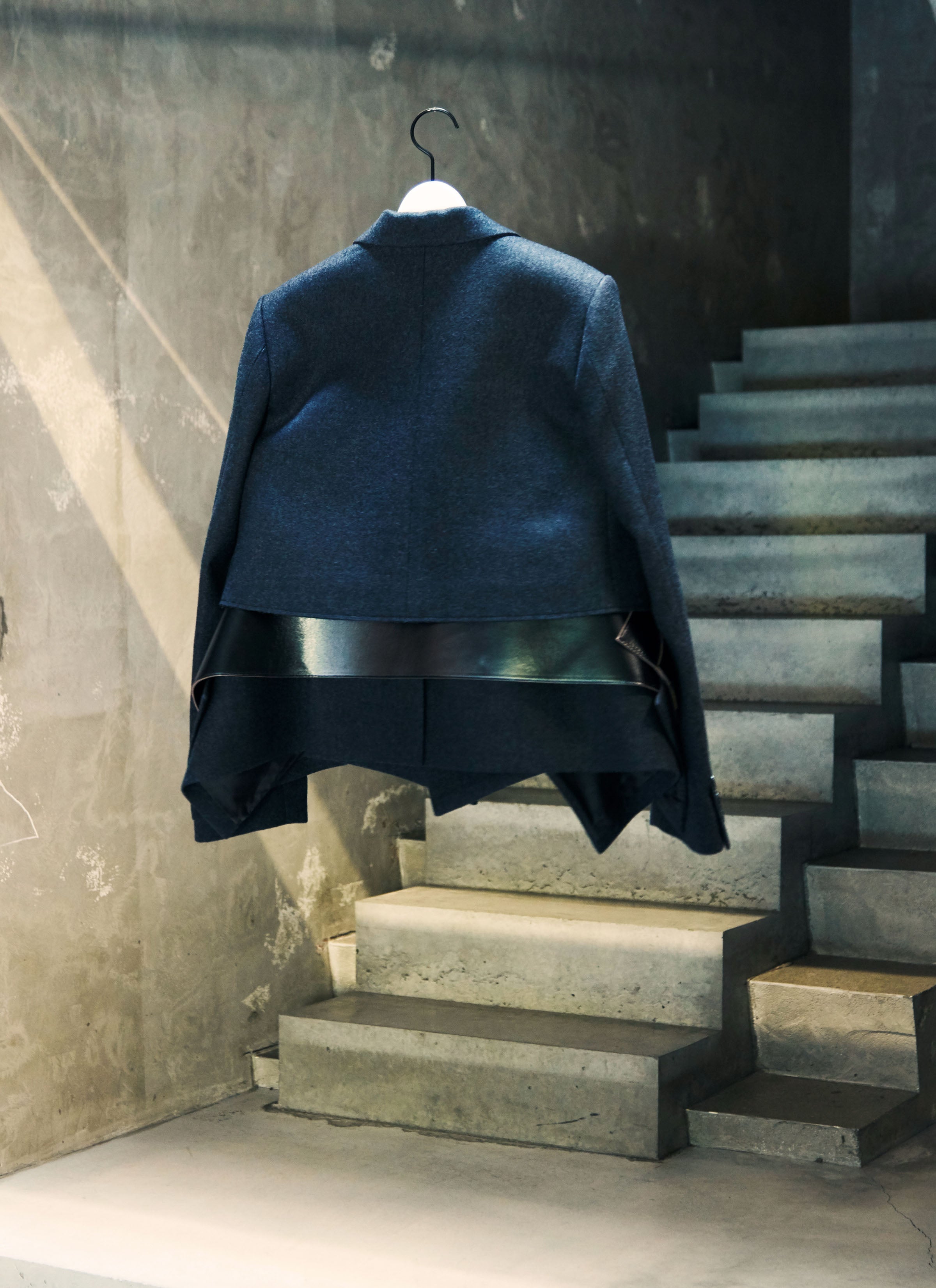 Wool Melton x Leather Jacket