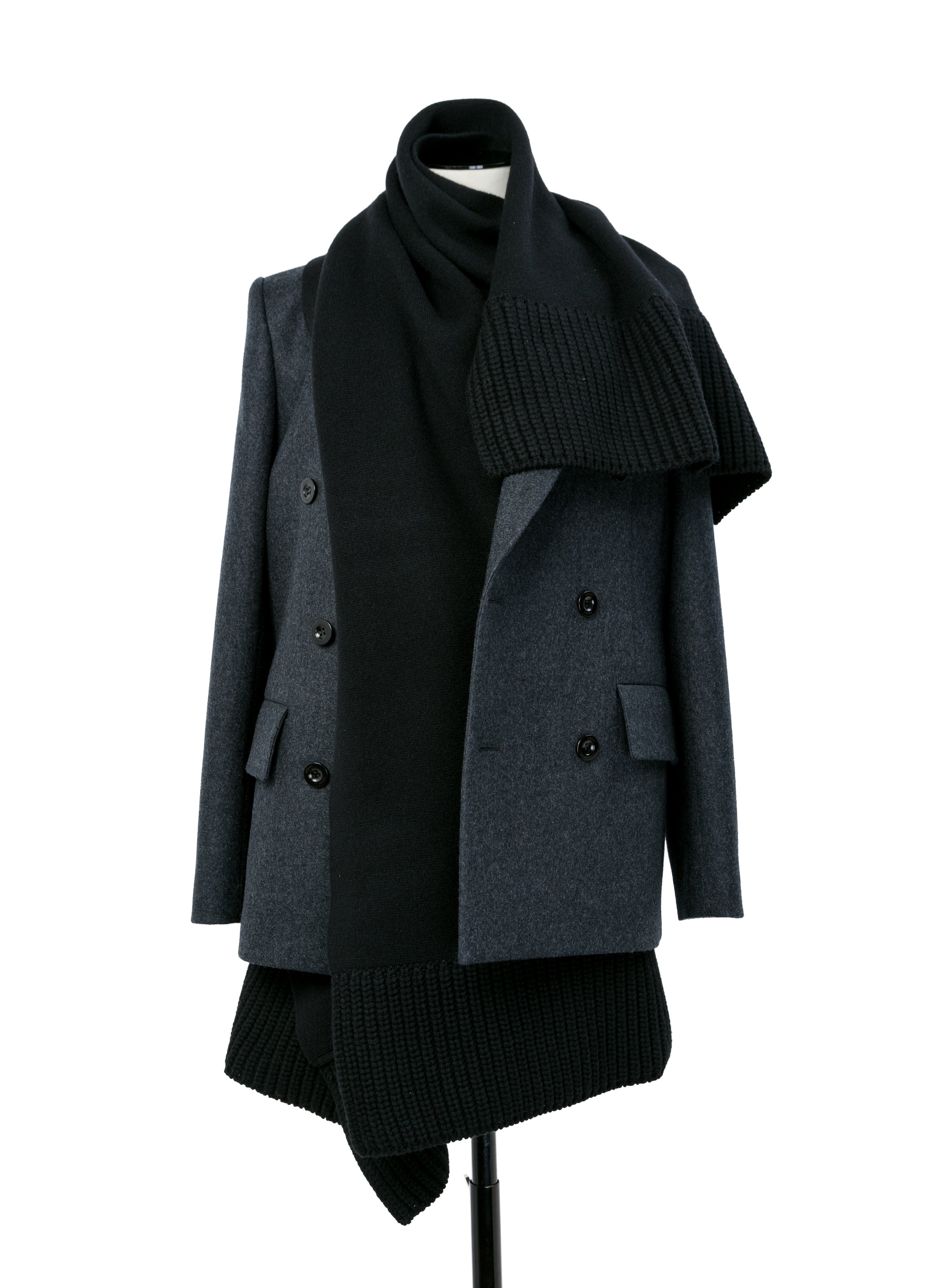 Wool Melton x Wool Knit Jacket