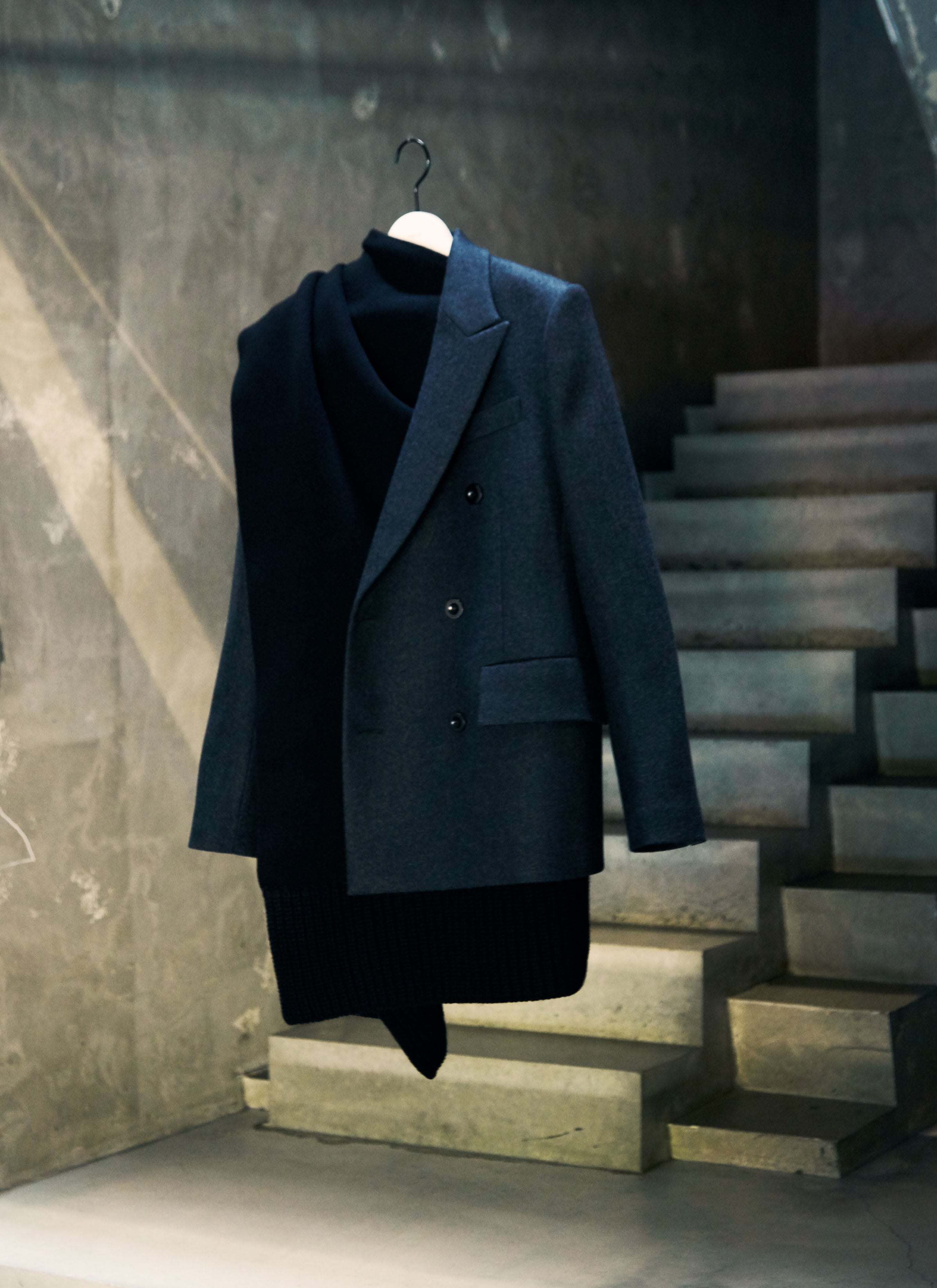 Wool Melton x Wool Knit Jacket
