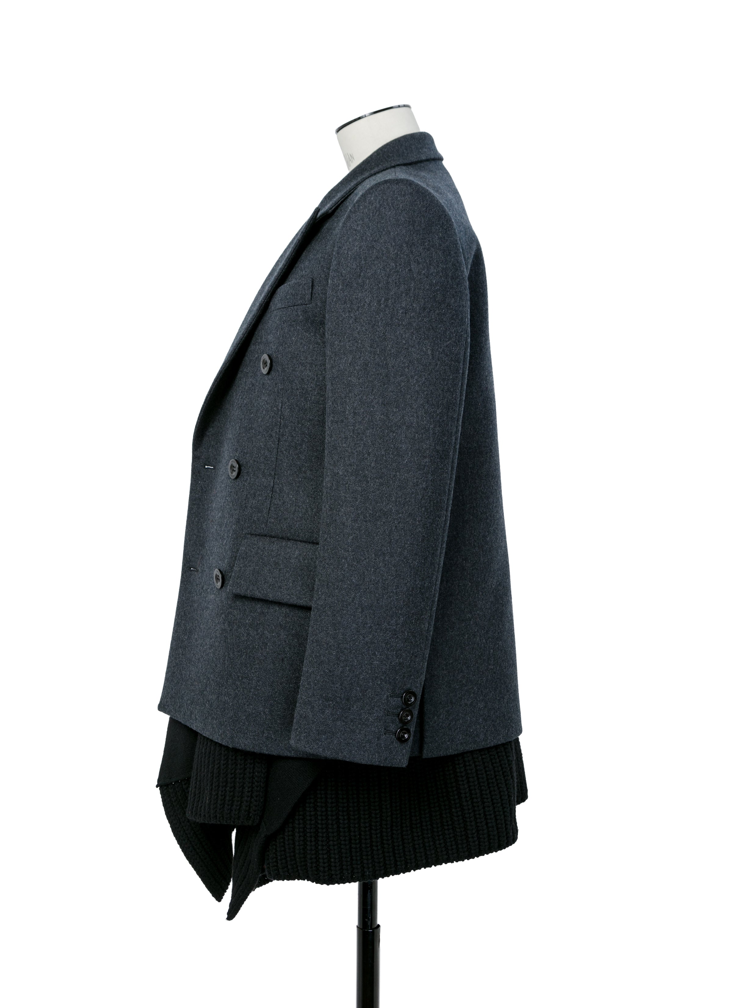 Wool Melton x Wool Knit Jacket