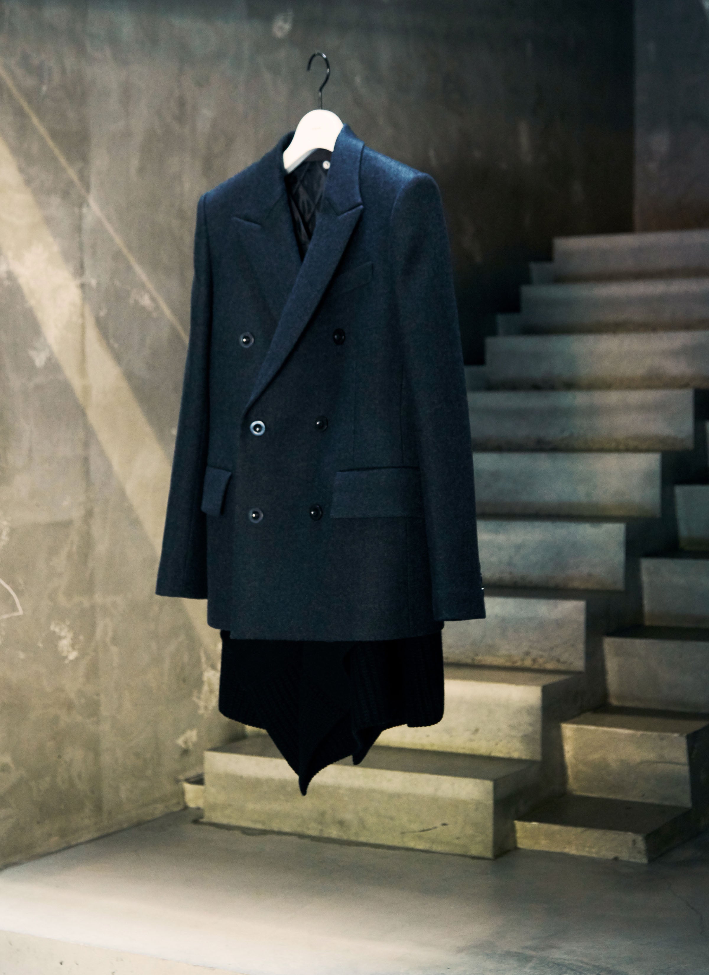 Wool Melton x Wool Knit Jacket