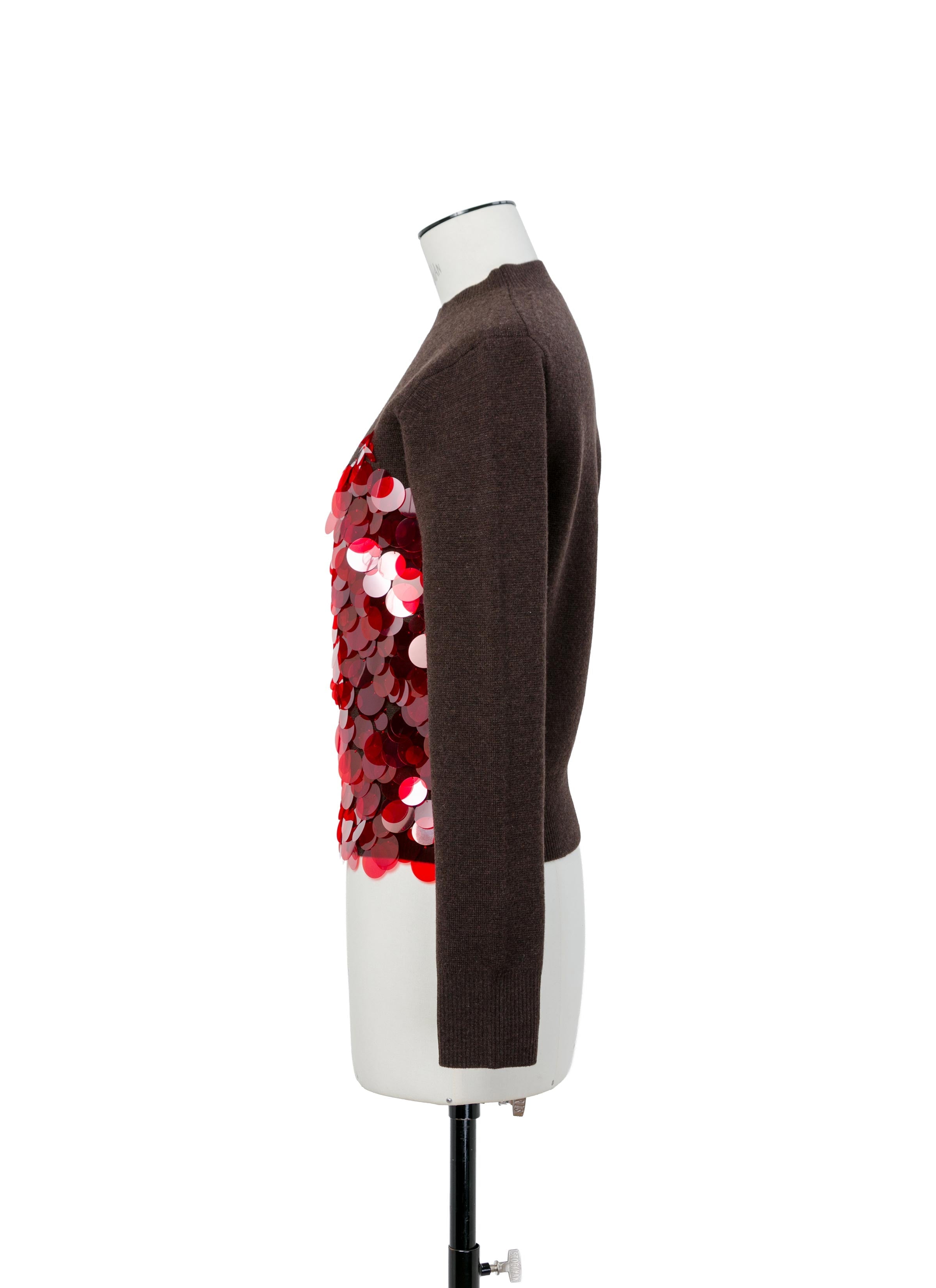 Sequin Embroidery x Wool Knit Pullover