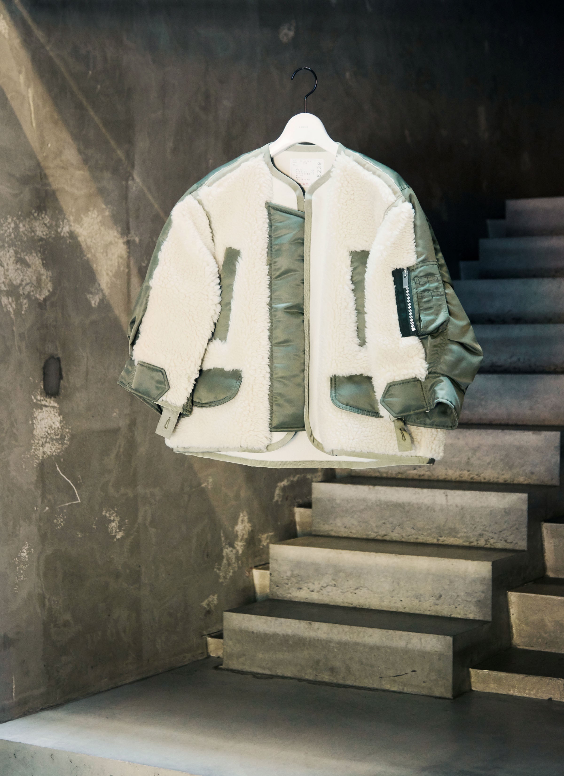 Faux Shearling x Nylon Twill Blouson